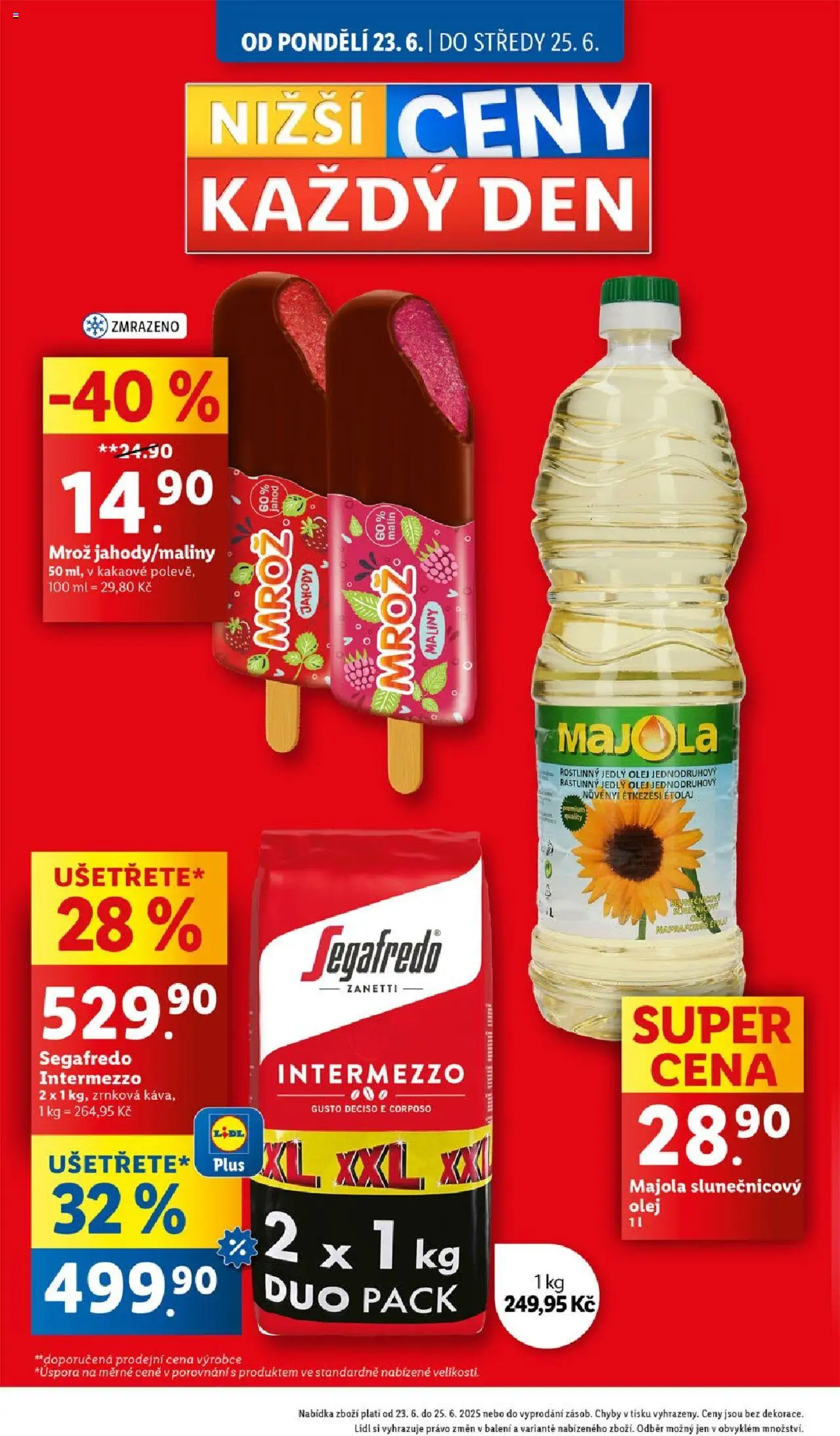 Lidl leták od 23.06.2025 | Strana: 2 | Produkty: Jahody, Segafredo, Slunečnicový olej, Zrnková káva