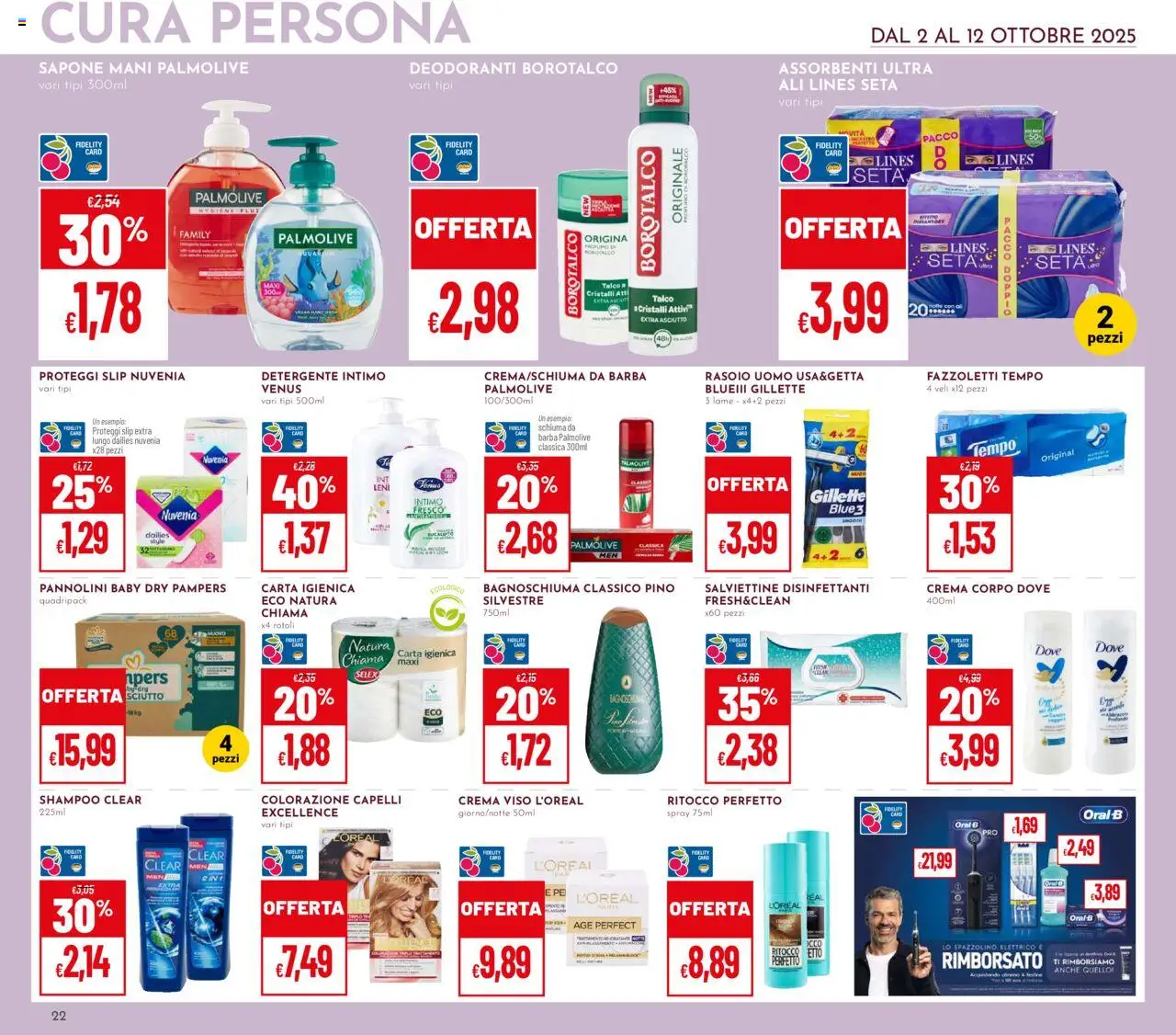 Volantino Pan del 02.10.2025 | Pagina: 22 | Prodotti: Shampoo, Pannolini, Bagnoschiuma, Pampers