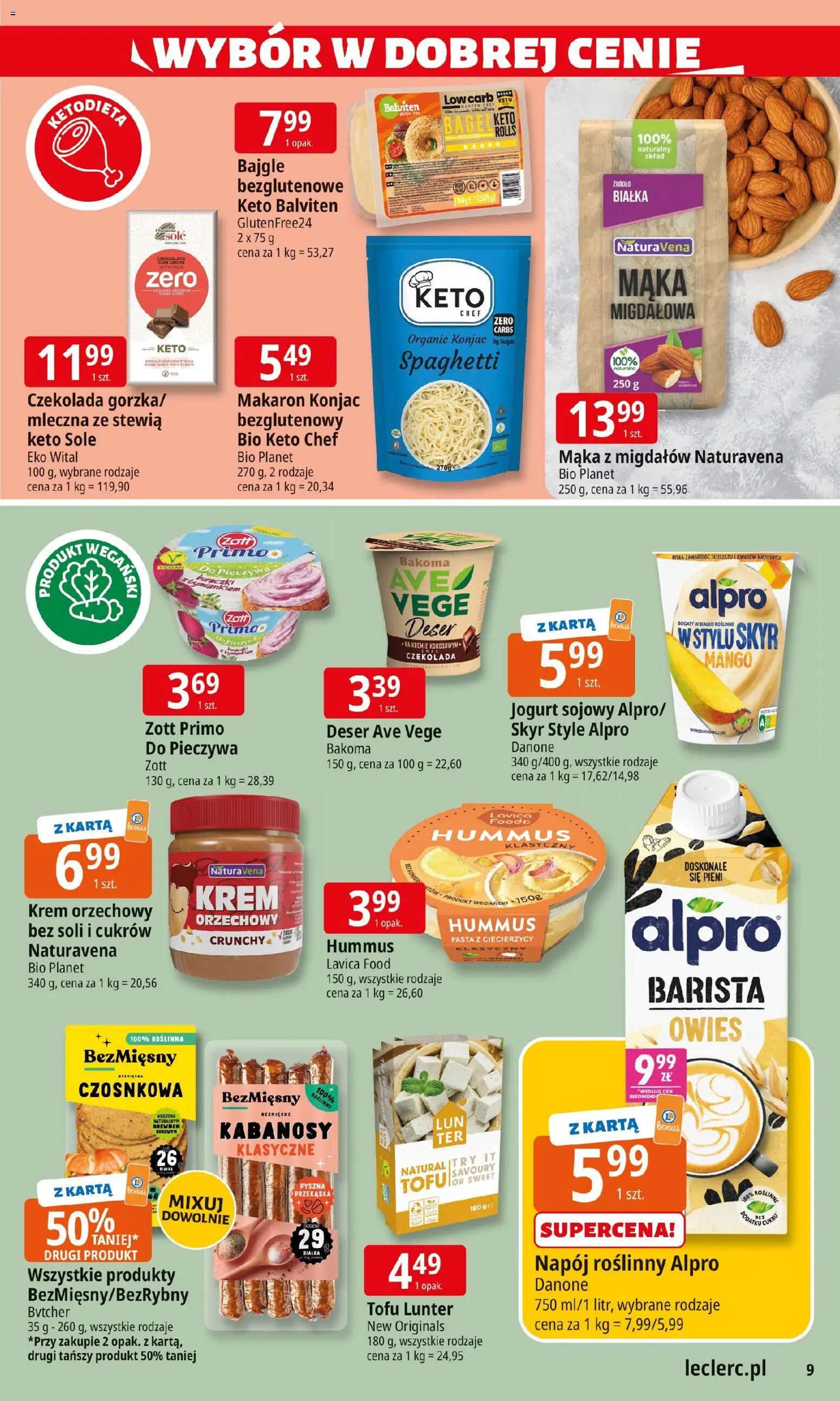 E.Leclerc Gazetka - Warszawa Bielany od 28.10.2025 | Strona: 9 | Produkty: Alpro, Stewia, Czekolada, Makaron