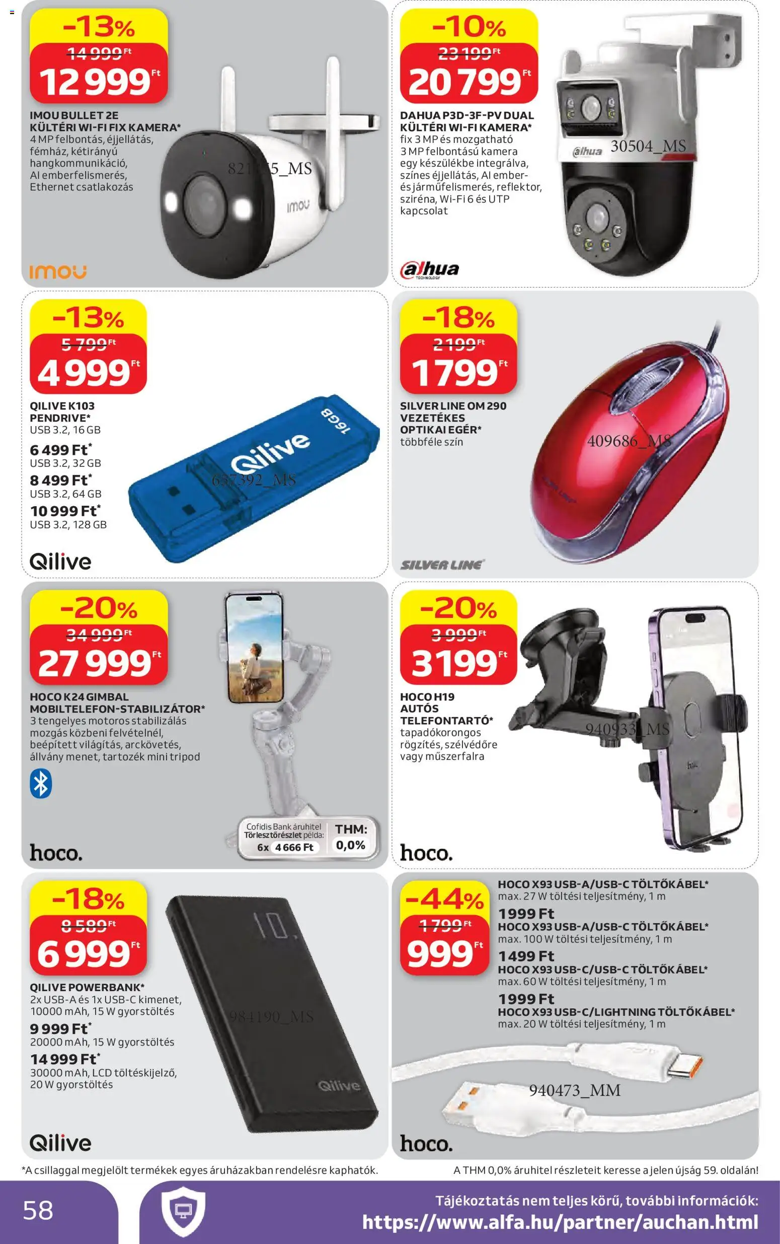 Auchan akciós ujság - amely érvényes a következő dátumtól: 30.04.2026 | Oldal: 58 | Termékek: Kamera, USB