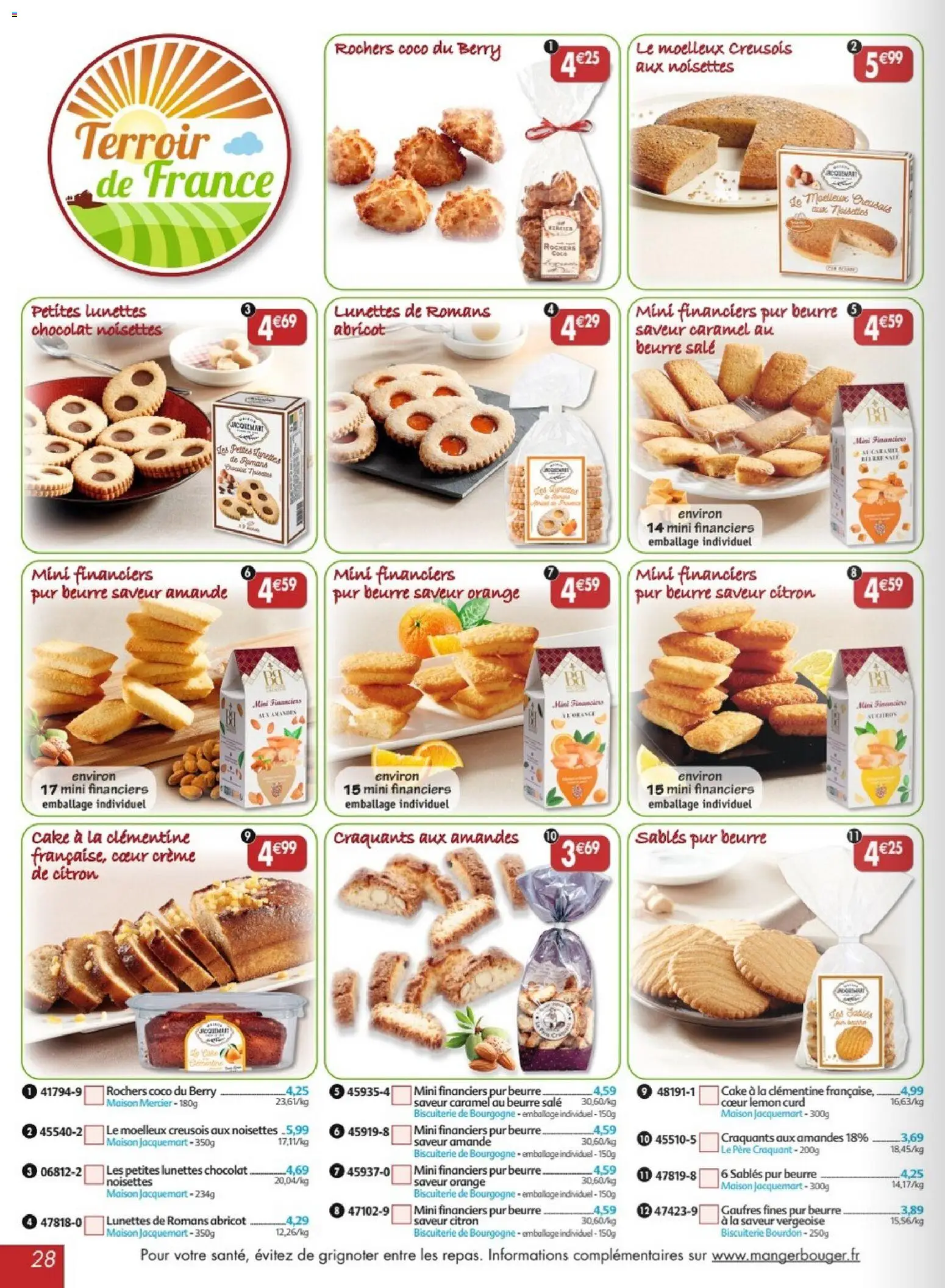 {H1} | Page: 28 | Produits: Abricot, Citron, Orange, Beurre