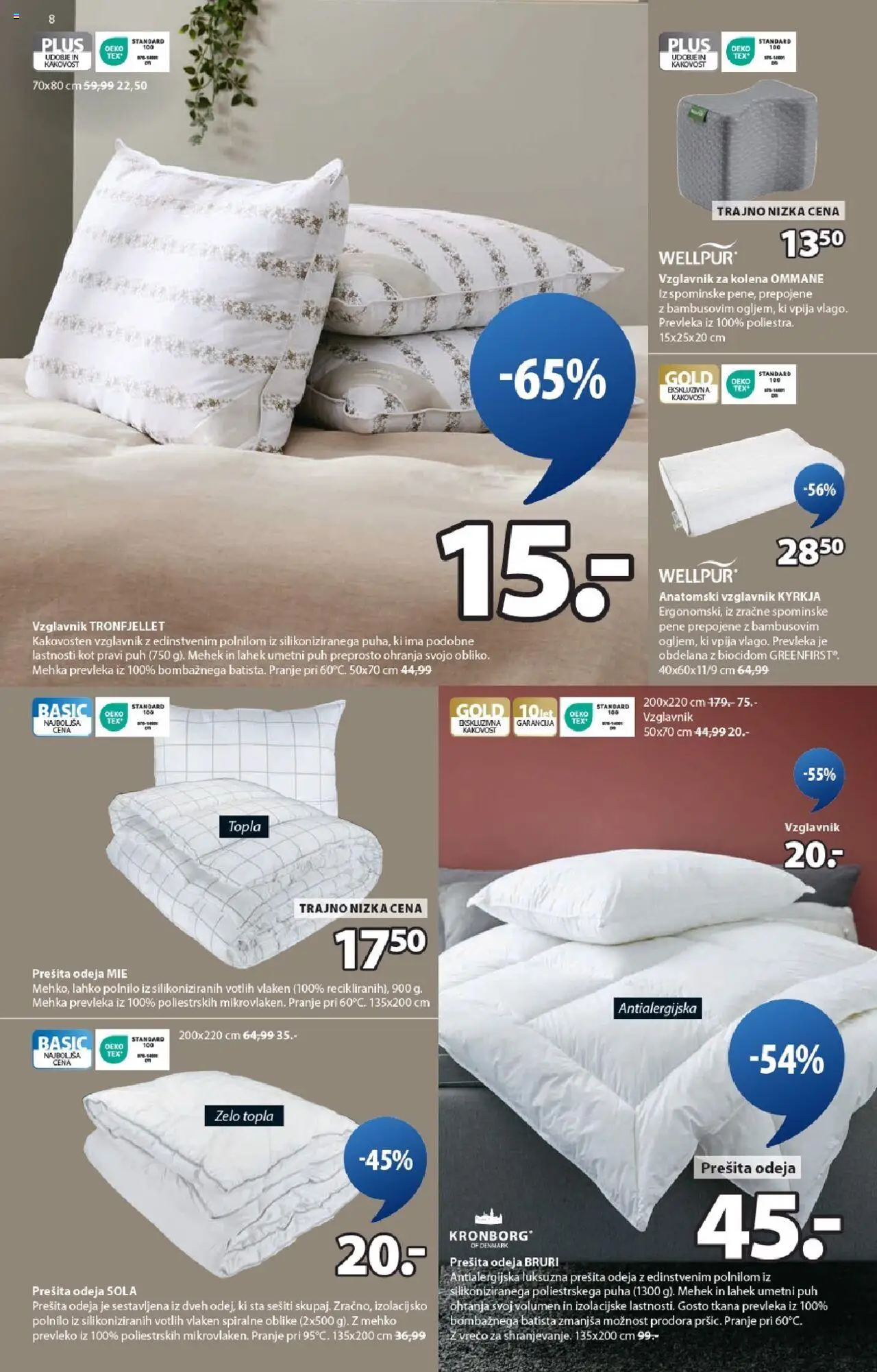 Novi JYSK katalog ponudbe – veljaven od 24.09.2025 | Stran: 8 | Izdelki: Prešita odeja, Vzglavnik, Prevleka, Odeja
