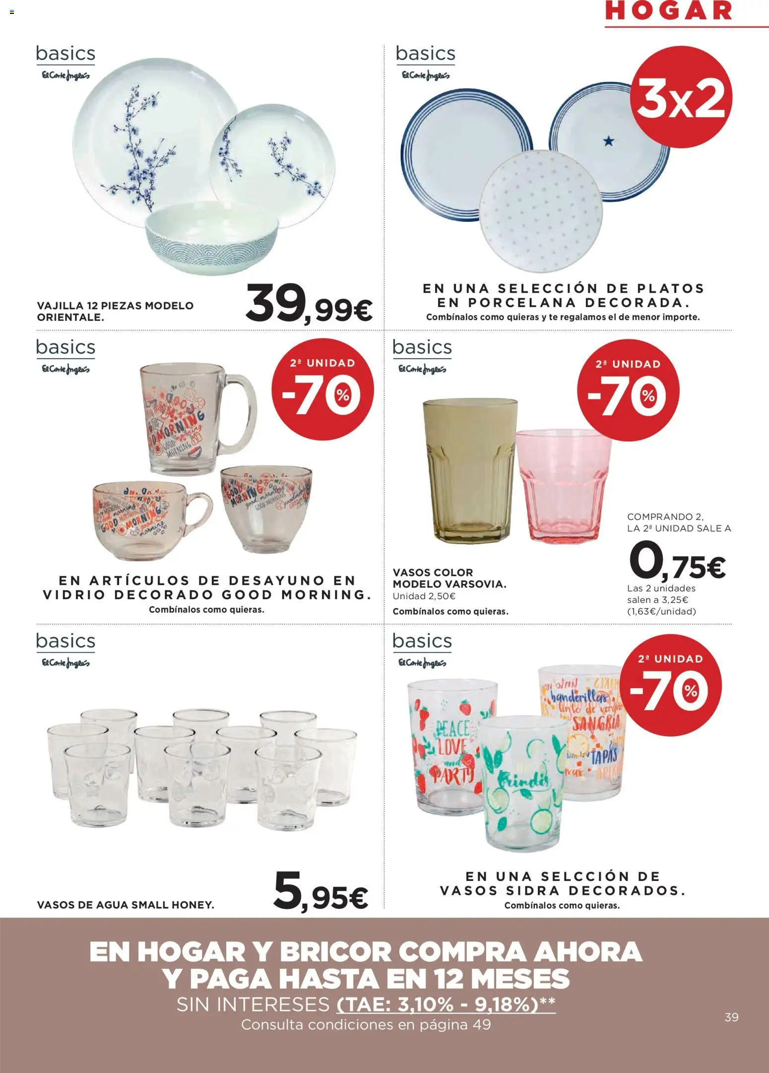 Hipercor catálogo │ válido desde el 25.03.2026 | Página: 39 | Productos: Vasos, Té, Βρεφικό κρεβάτι