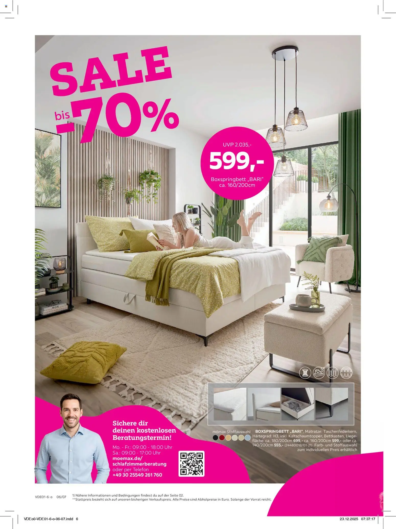 Mömax Prospekt 	 – gültig ab 27.12.2025 | Seite: 6 | Produkte: Matratze, Liege, Telefon, Uhr