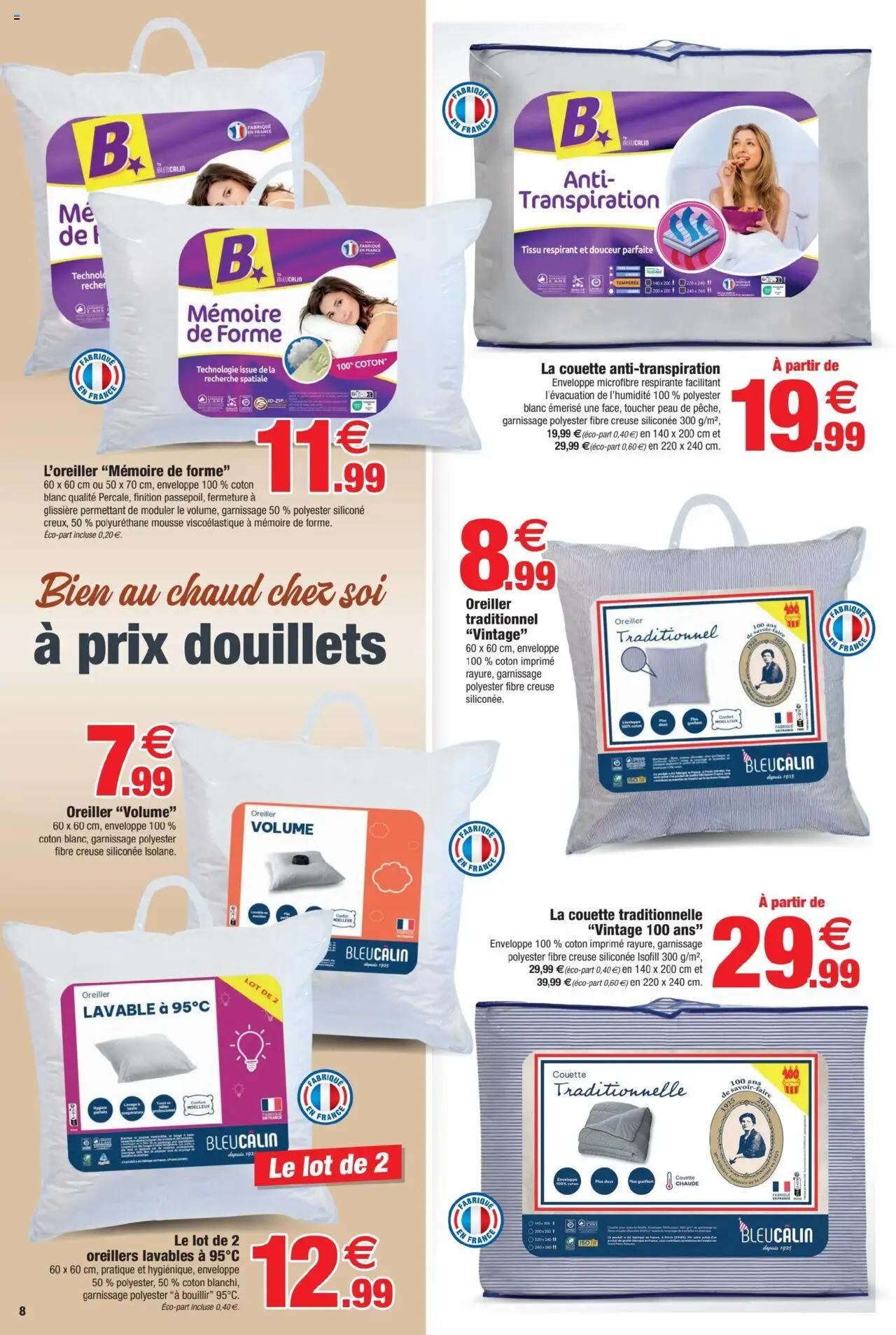  | Page: 8 | Produits: Coton, Enveloppe, Oreiller, Couette