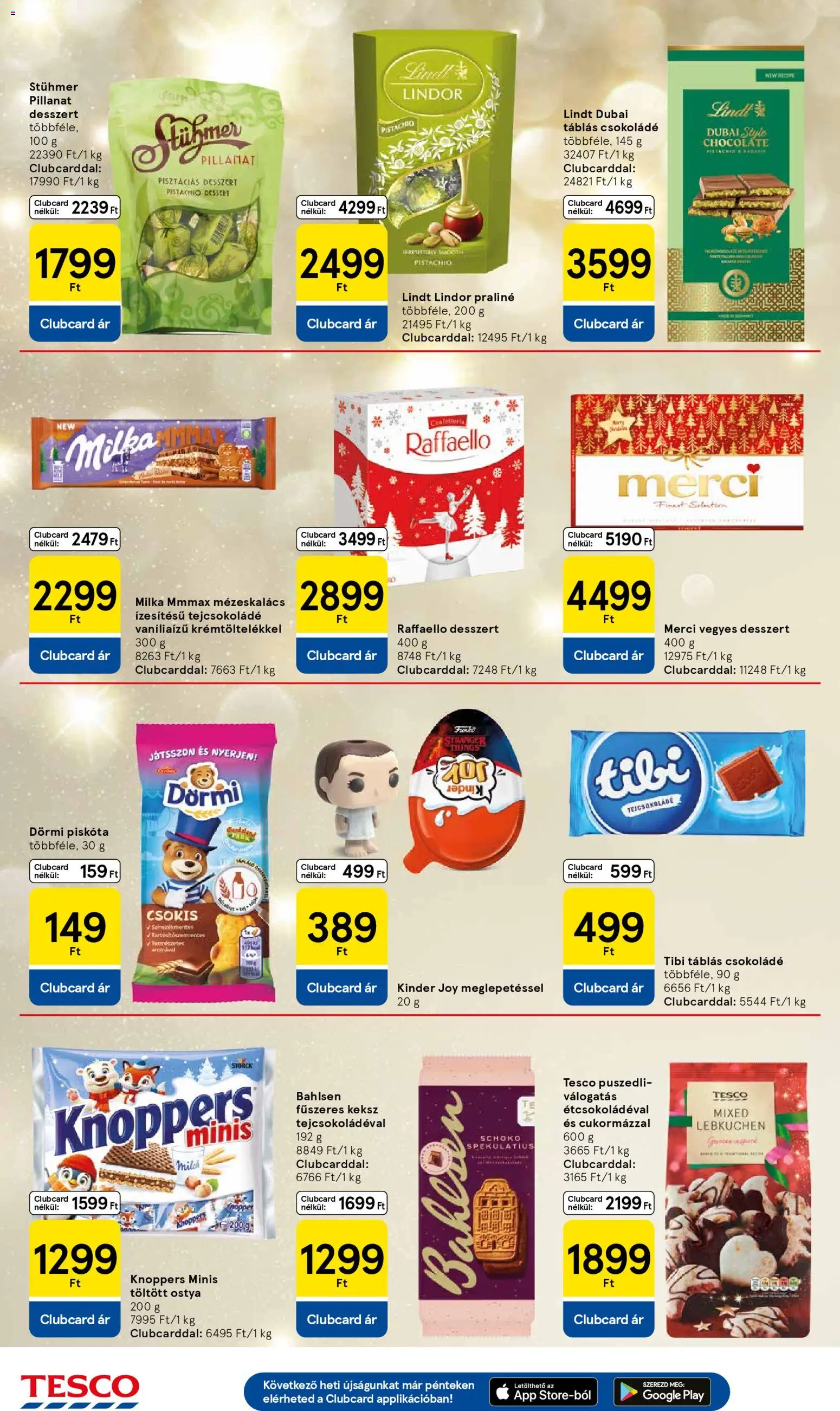 Tesco akciós ujság - amely érvényes a következő dátumtól: 04.12.2025 | Oldal: 28 | Termékek: Piskóta, Mézeskalács, Praliné, Keksz