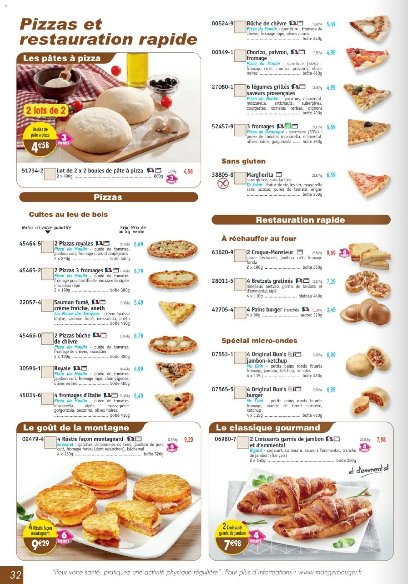 {H1} | Page: 32 | Produits: Mozzarella, Pâte à pizza, Saumon, Crème