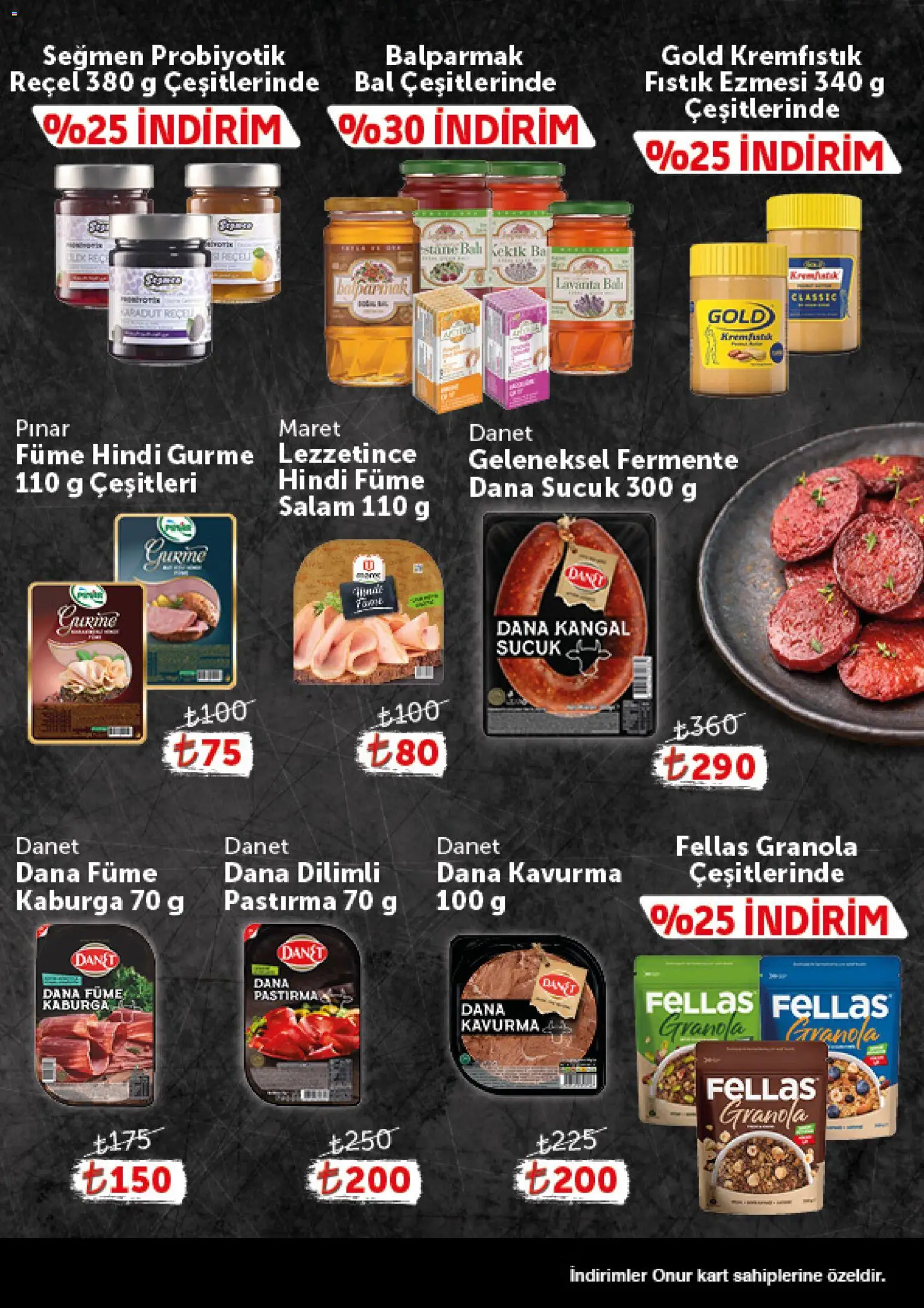 Onur Market - Katalog Gurme - 28.04.2026 tarihinden itibaren geçerlidir | Sayfa: 3 | Ürünler: Fıstık, Hindi füme, Dana füme, Sucuk