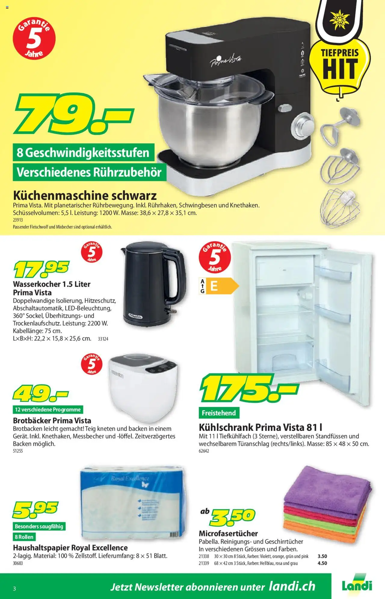 Landi Aktionen ab 23.06.2025 | Seite: 7 | Produkte: Wasserkocher, Kühlschrank
