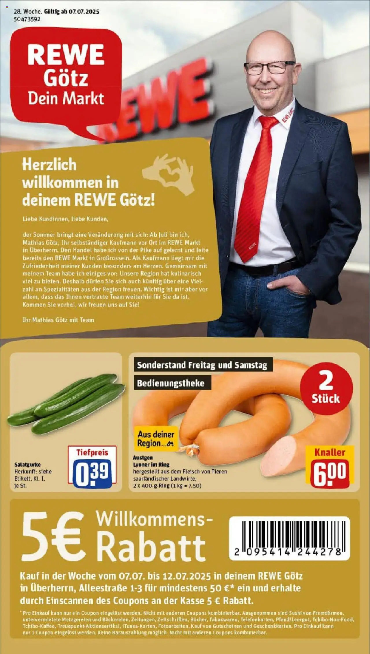 Rewe prospekt Ueberherrn	 - gültig ab dem 06.07.2025 | Seite: 1 | Produkte: Fleisch