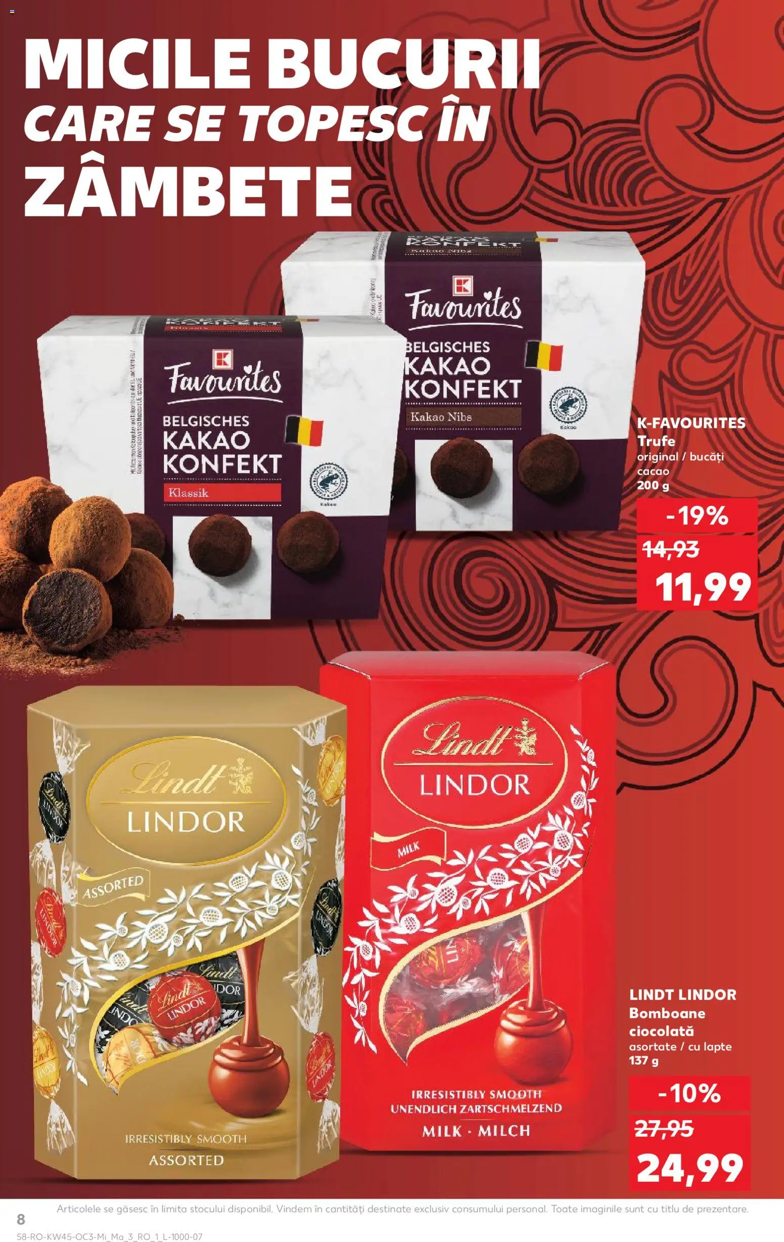 Noul catalog Kaufland – valabil de la 05.11.2025 | Pagină: 8 | Produse: Lapte, Ciocolată, Bomboane, Cacao