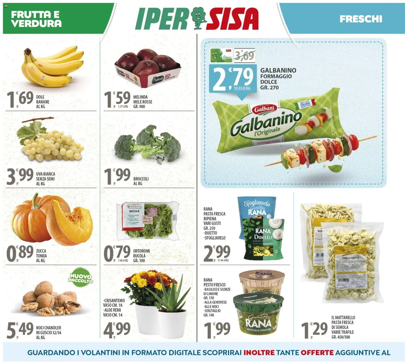 Volantino SISA del 24.10.2025 | Pagina: 6 | Prodotti: Mele, Formaggio, Zucca, Mattarello