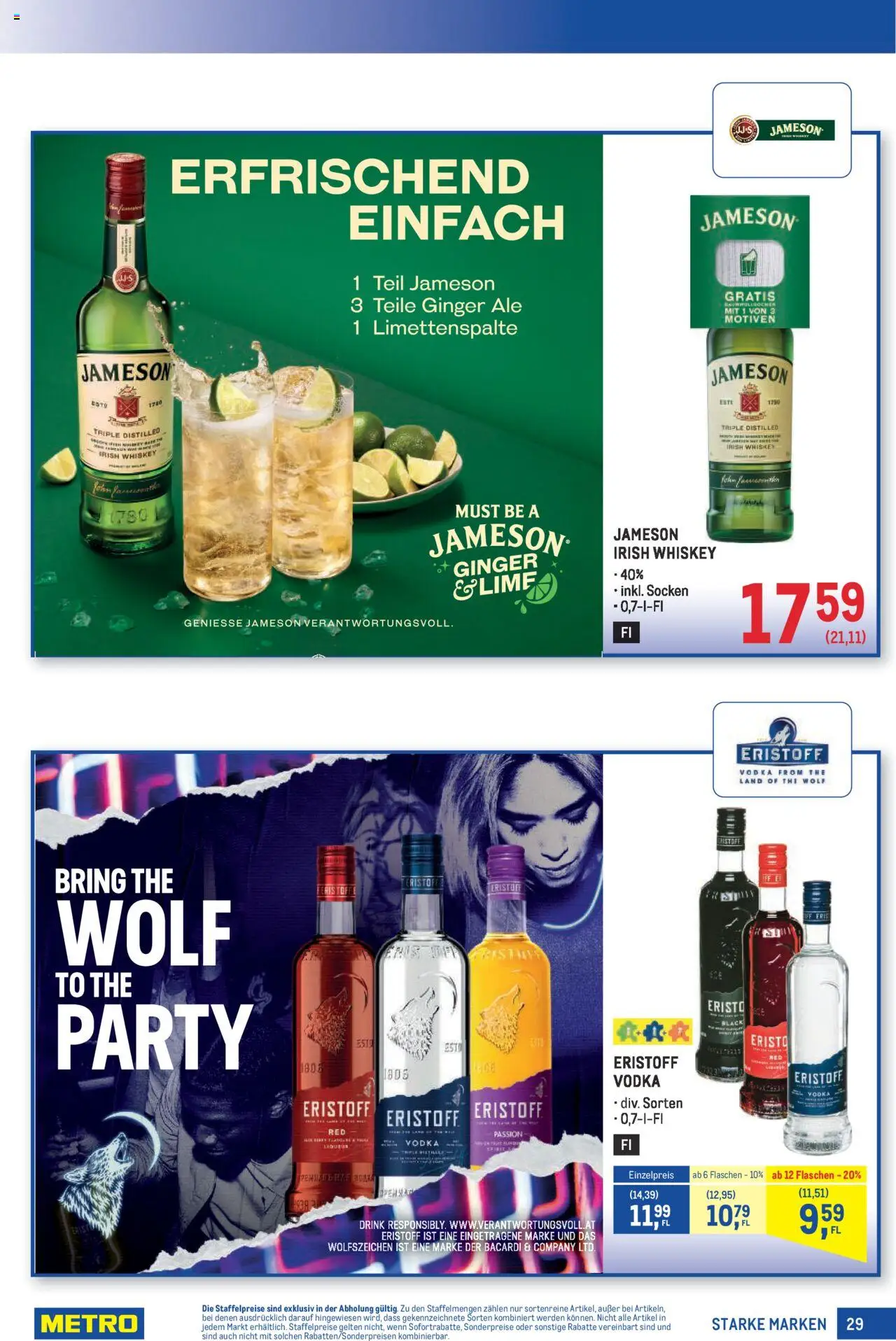 Metro Starke Marken gültig ab 16.10.2025 | Seite: 29 | Produkte: Whiskey, Socken
