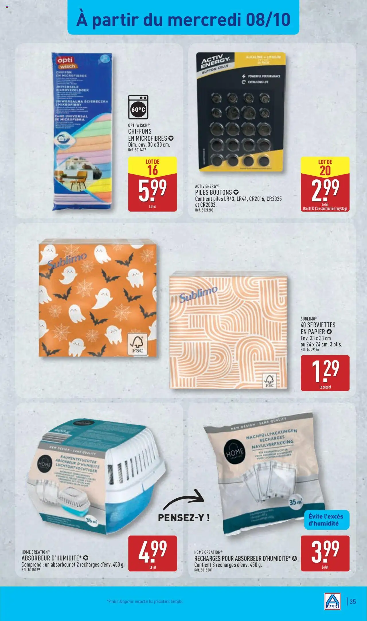 {H1} | Page: 37 | Produits: Absorbeur d'humidité, Piles