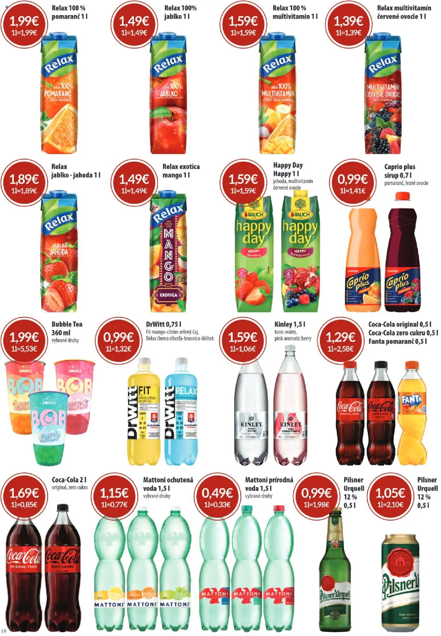 Nové Sintra akcie – leták je platný od 06.11.2025 | Strana: 19 | Produkty: Fanta, Coca cola, Mango, Ovocie