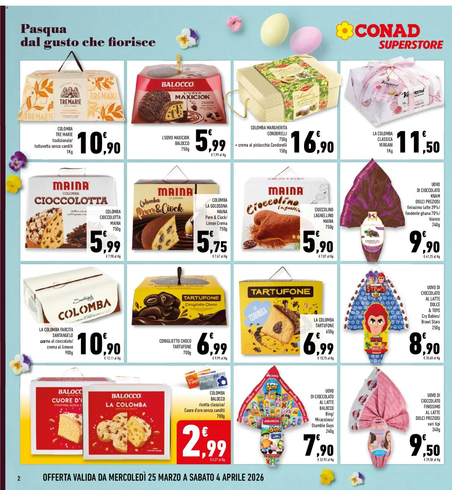 Volantino Conad del 25.03.2026 | Pagina: 2 | Prodotti: Crema, Cioccolato, Latte, Limone