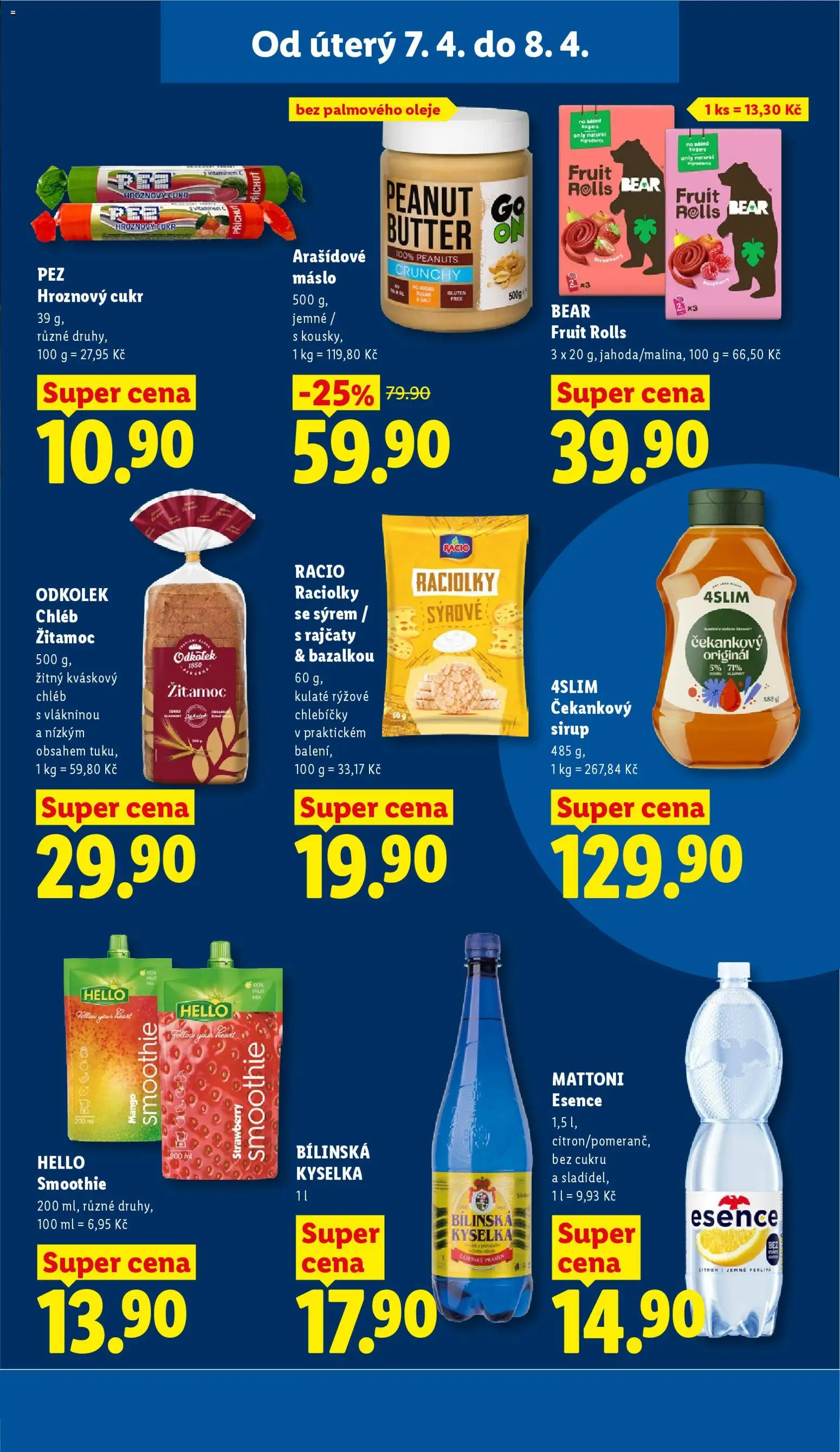 Lidl leták od 07.04.2026 | Strana: 19 | Produkty: Arašídové máslo, Bílinská Kyselka, Smoothie, Čekankový sirup