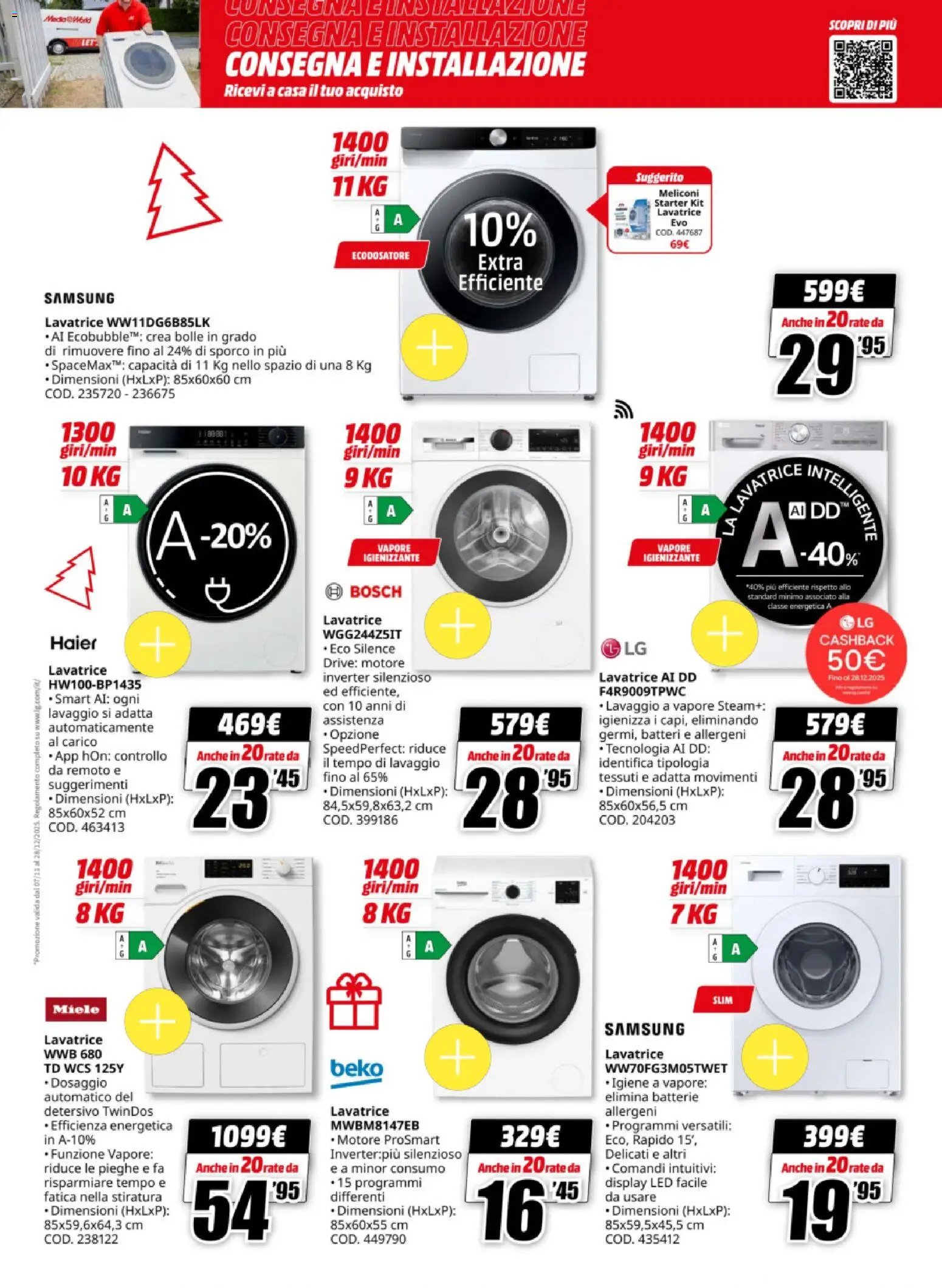 Volantino Media World del 15.12.2025 | Pagina: 25 | Prodotti: Lavatrice, Miele, Batterie, Samsung