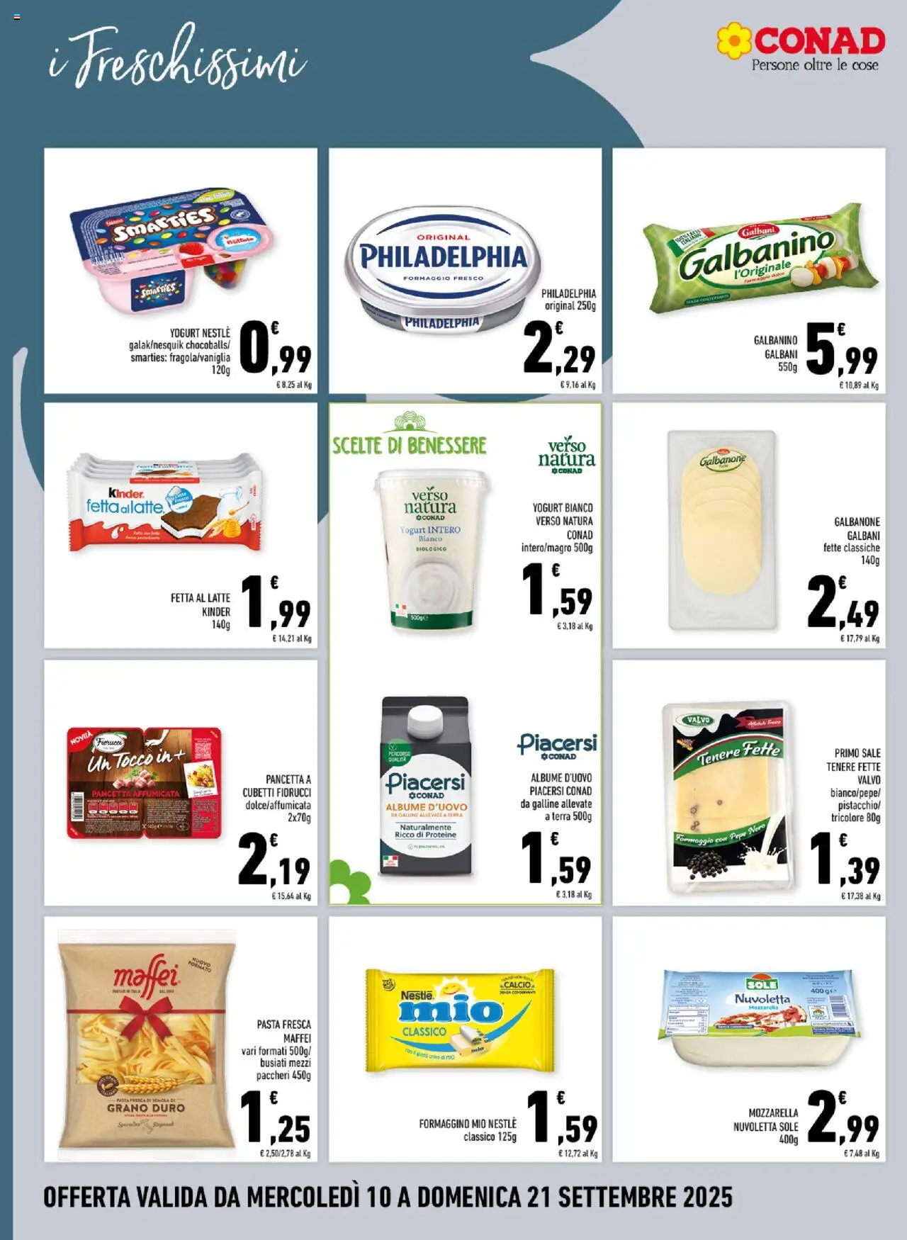 Volantino Conad del 10.09.2025 | Pagina: 10 | Prodotti: Yogurt, Pasta, Menta, Paccheri