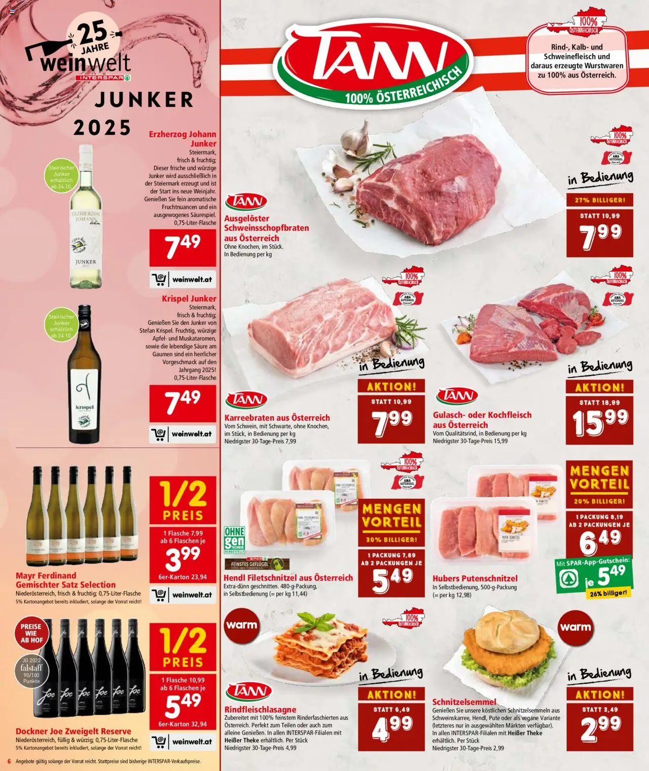 Interspar Flugblatt - Niederösterreich gültig ab 23.10.2025 | Seite: 6 | Produkte: Schweinefleisch, Äpfel