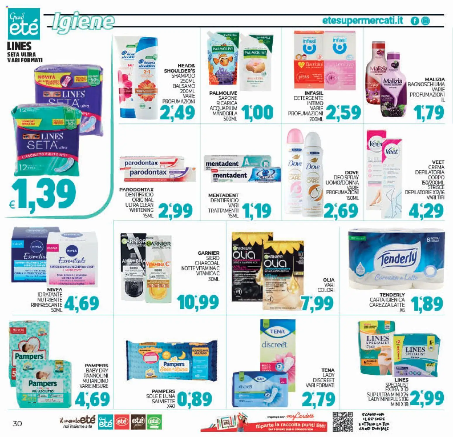 Volantino Eté del 27.12.2025 | Pagina: 30 | Prodotti: Crema, Dentifricio, Slip, Latte