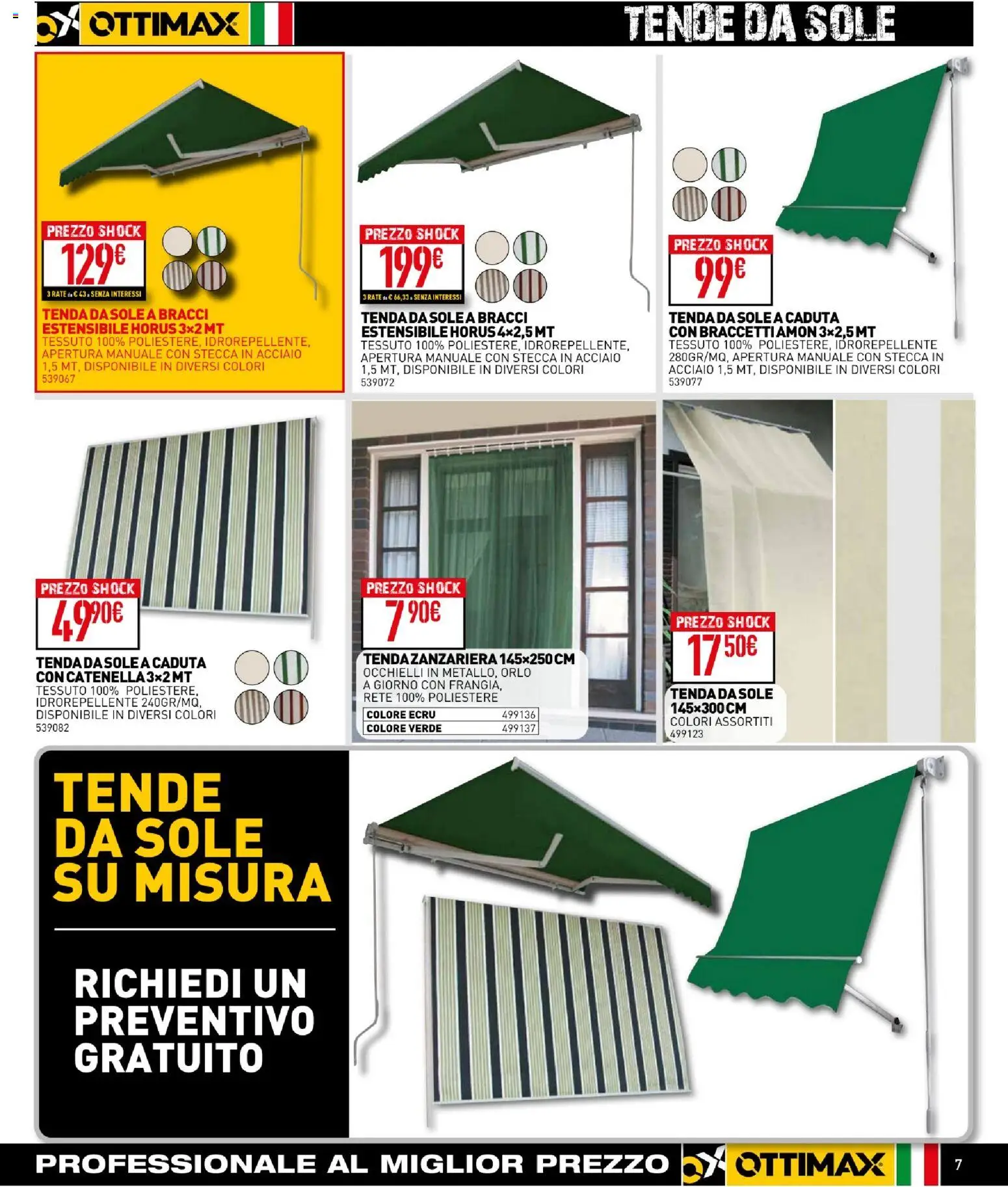 Volantino Ottimax del 01.04.2026 | Pagina: 7 | Prodotti: Tenda da sole, Tenda, Zanzariera