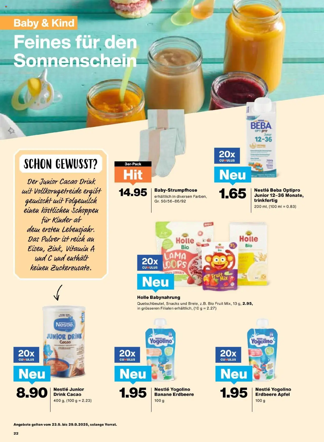 Migros Aktionen – gültig ab 23.09.2025 | Seite: 22 | Produkte: Pulver, Äpfel, Babynahrung