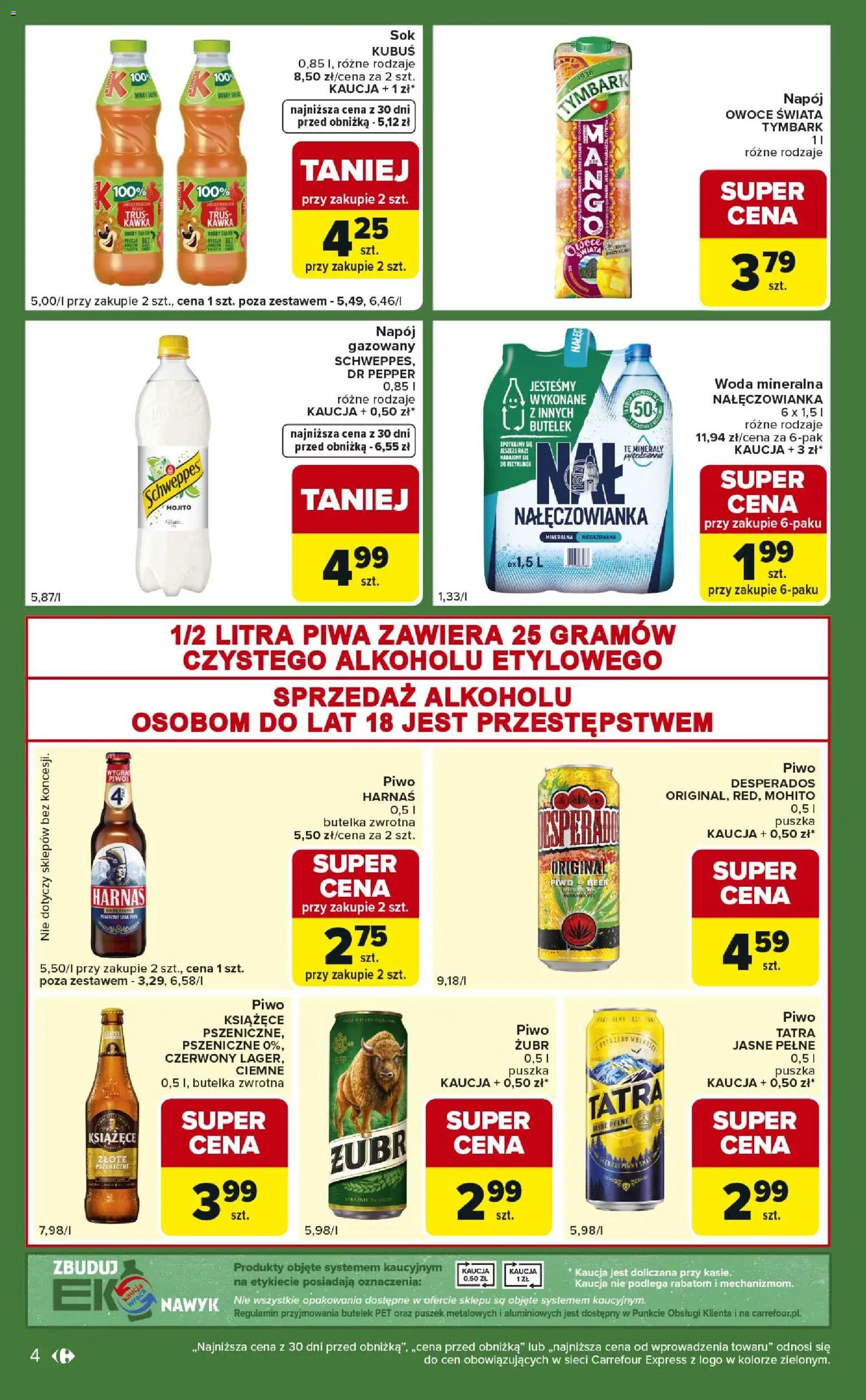 Carrefour Gazetka - Express od 24.02.2026 | Strona: 4 | Produkty: Harnaś, Piwo, Woda, Owoce