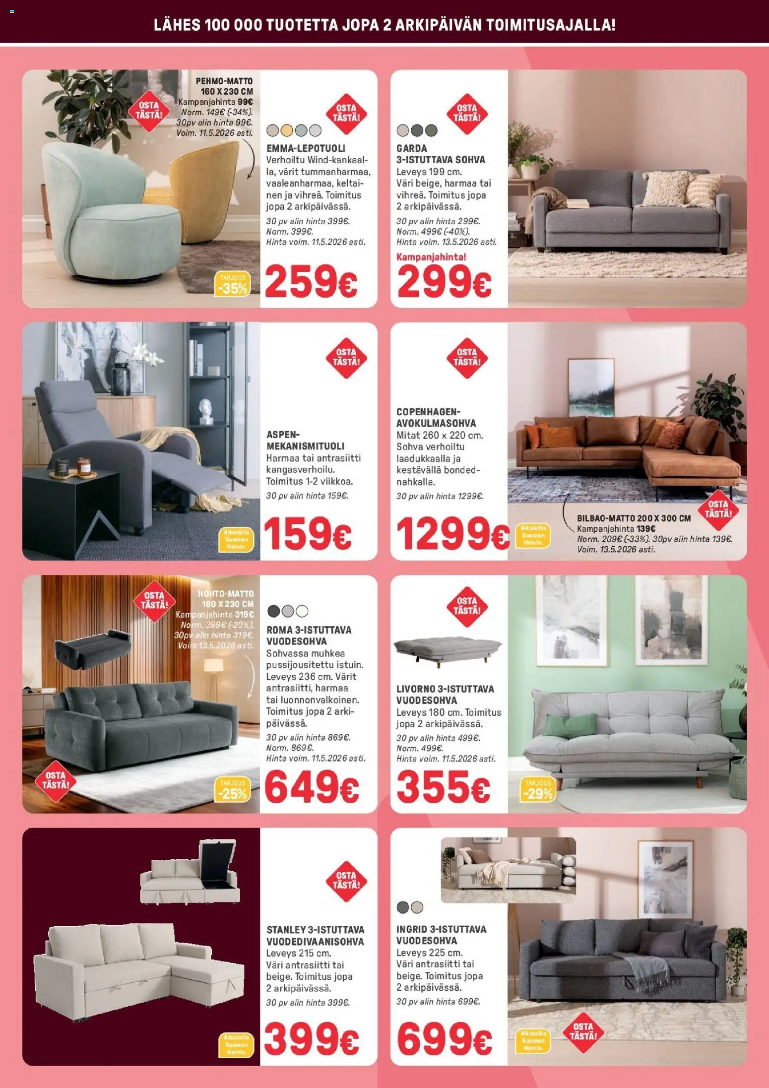 Masku tarjoukset – voimassa 28.04.2026 alkaen | Sivu: 14 | Tuotteet: Sohva, Avokulmasohva