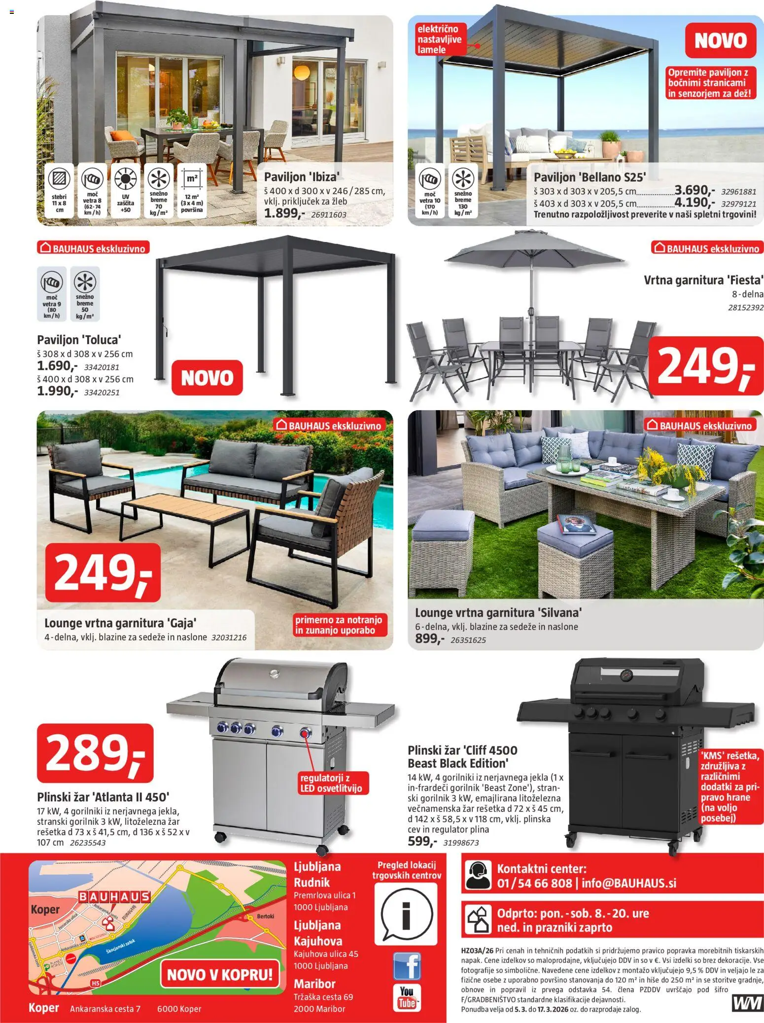 Novi Bauhaus katalog ponudbe – veljaven od 05.03.2026 | Stran: 16 | Izdelki: Vrtna garnitura, Plinski žar, Paviljon, Zar