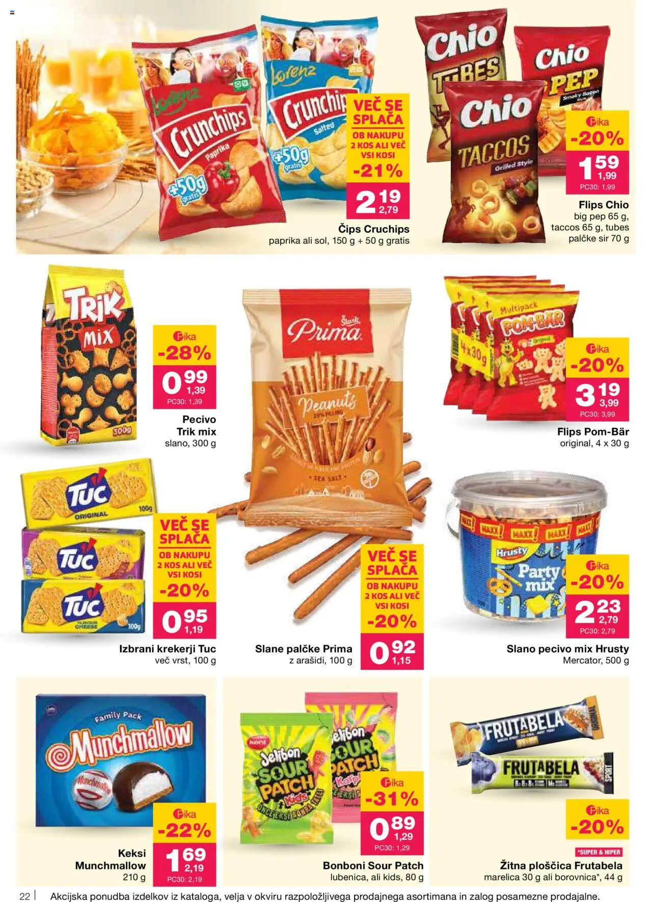 Mercator katalog │ velja od 14.08.2025 | Stran: 24 | Izdelki: Bonboni, Slane palčke, Kos, Flips