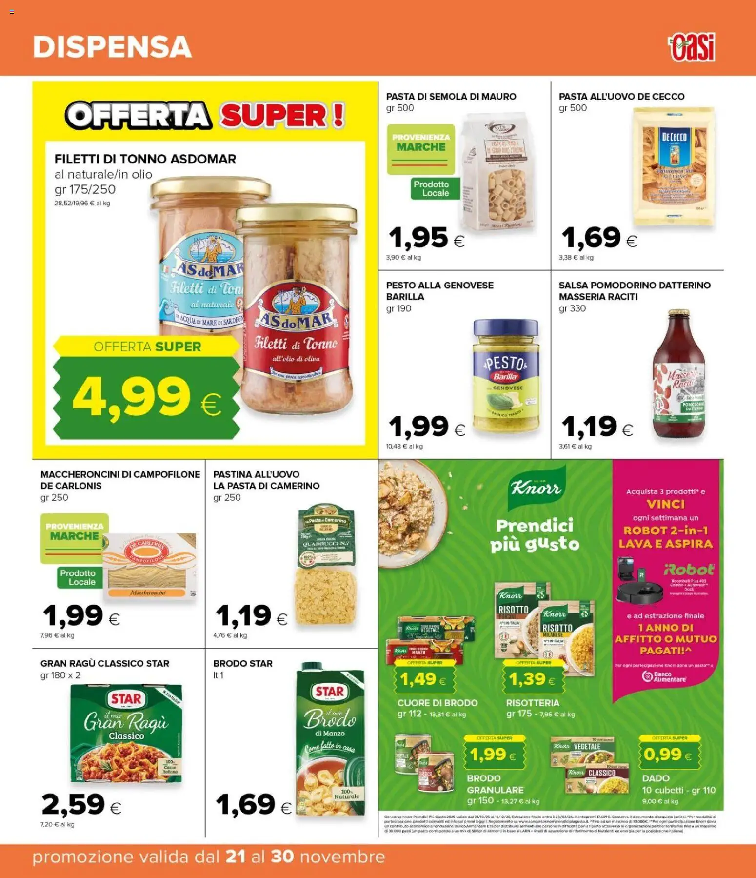 Volantino Oasi del 21.11.2025 | Pagina: 27 | Prodotti: Olio, Pesto, Ragú, Tonno
