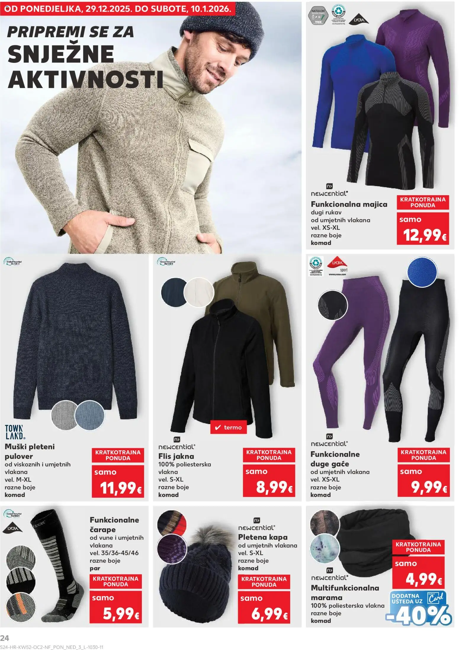 Kaufland katalog | vrijedi od 27.12.2025 | Stranica: 24 | Proizvodi: Majica, Jakna, Čarape, Kapa