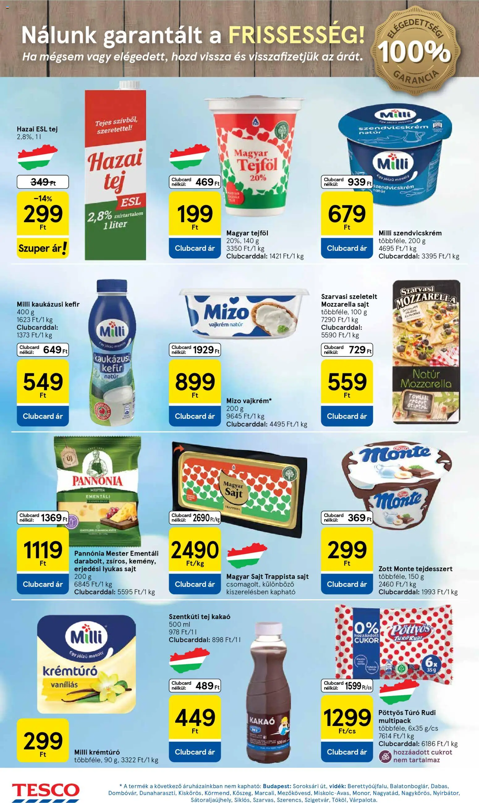 Tesco akciós ujság - amely érvényes a következő dátumtól: 26.02.2026 | Oldal: 4 | Termékek: Túró rudi, Sajt, Vajkrém, Trappista sajt