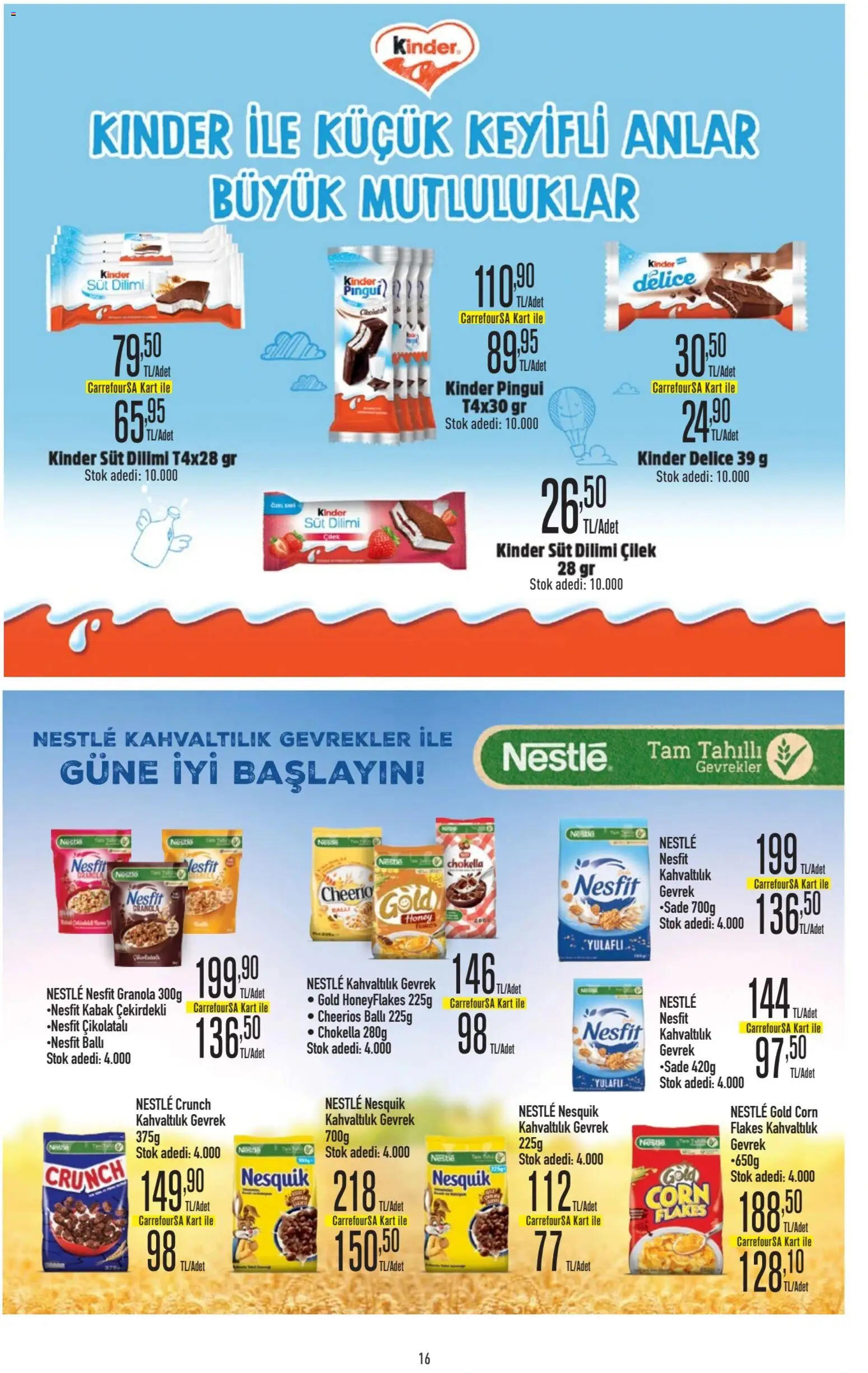 CarrefourSA Katalog - 18.12.2025 tarihinden itibaren geçerlidir | Sayfa: 16 | Ürünler: Kabak, Gevrek, Süt, Çilek