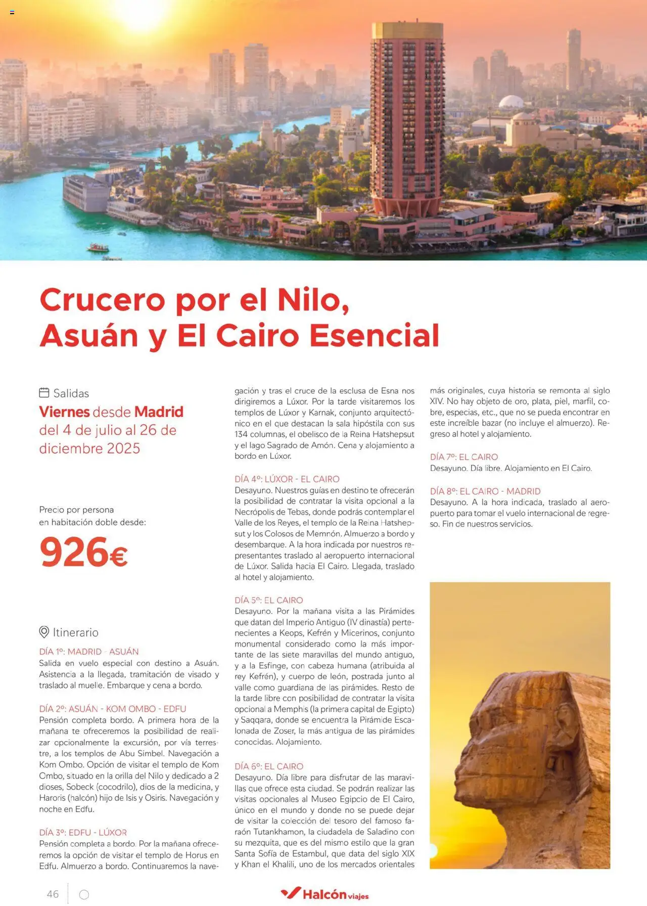Halcón Viajes Egipto │ válido desde el 01.07.2025 | Página: 46 | Productos: Té, Navegación