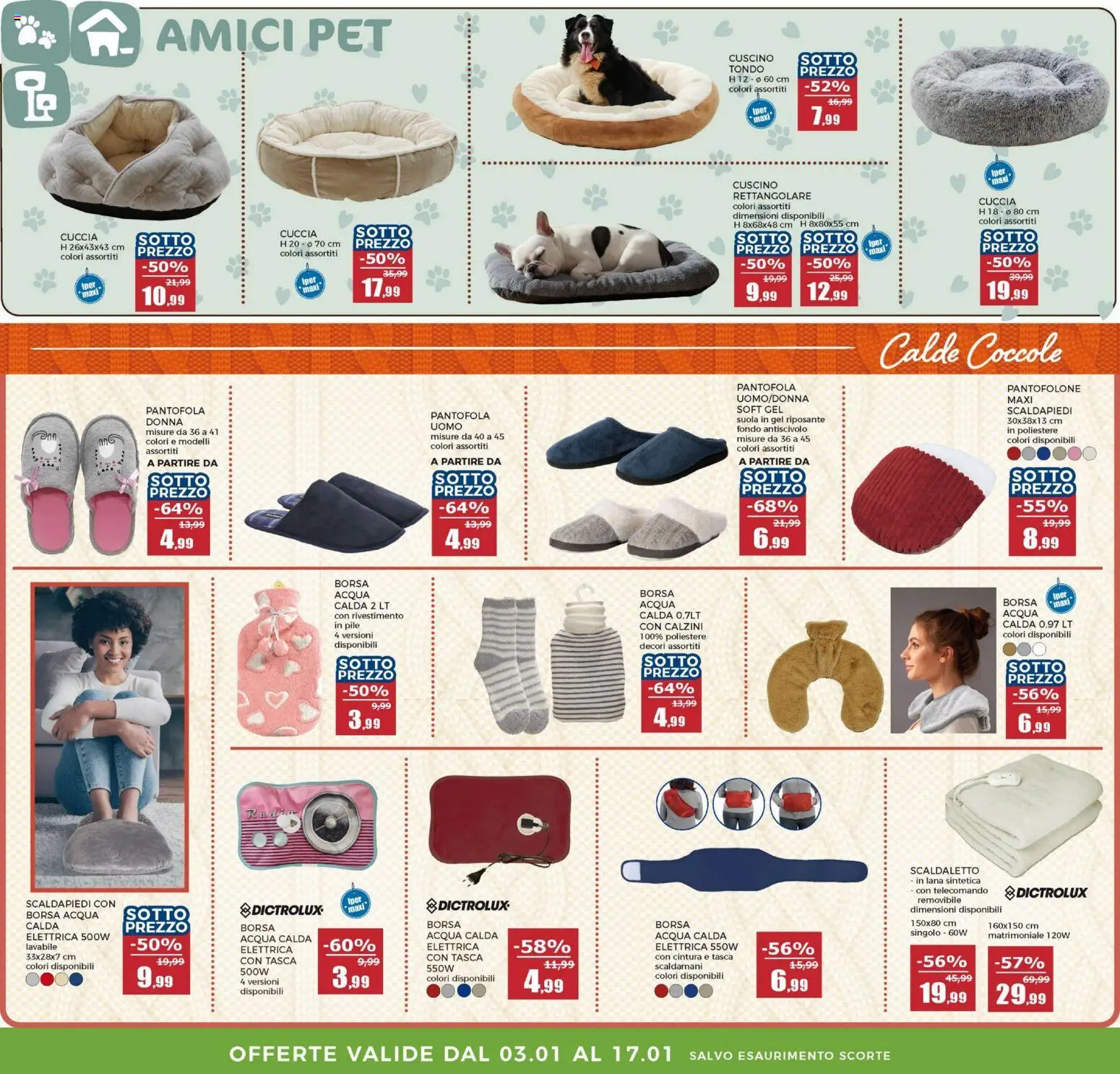 Volantino Happy Casa del 03.01.2026 | Pagina: 14 | Prodotti: Pile, Telecomando, Acqua, Cuscino