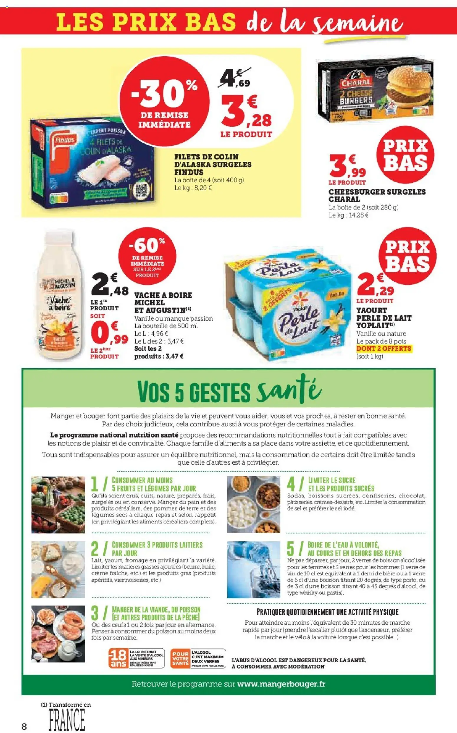 {H1} | Page: 8 | Produits: Mais, Lait, Œufs, Poisson