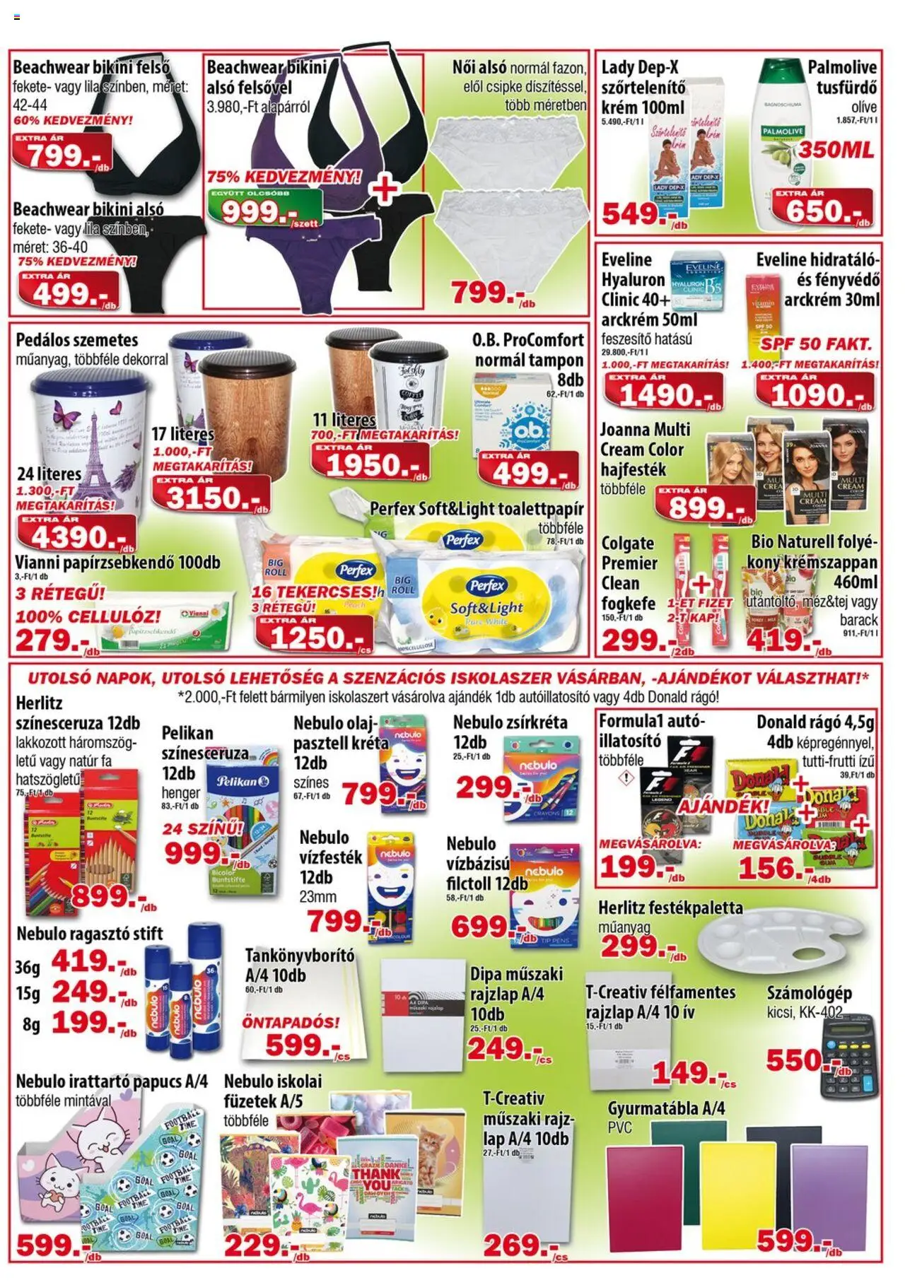 Vianni akciós ujság - amely érvényes a következő dátumtól: 13.08.2025 | Oldal: 2 | Termékek: Ragasztó, Bikini, Olaj, Tusfürdő