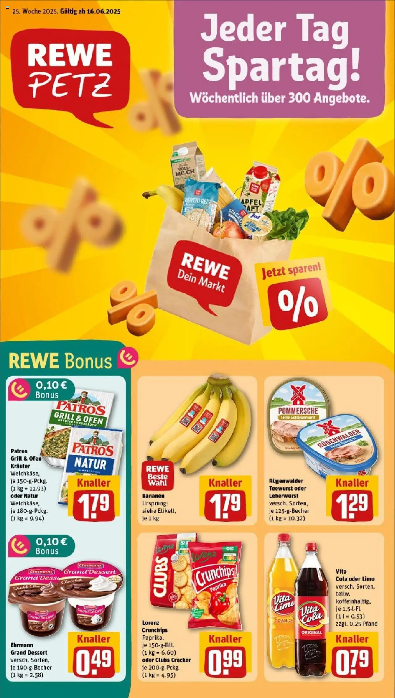 Rewe prospekt Pulsnitz	 - gültig ab dem 15.06.2025 | Seite: 1 | Produkte: Ehrmann grand dessert, Patros, Paprika, Vita cola
