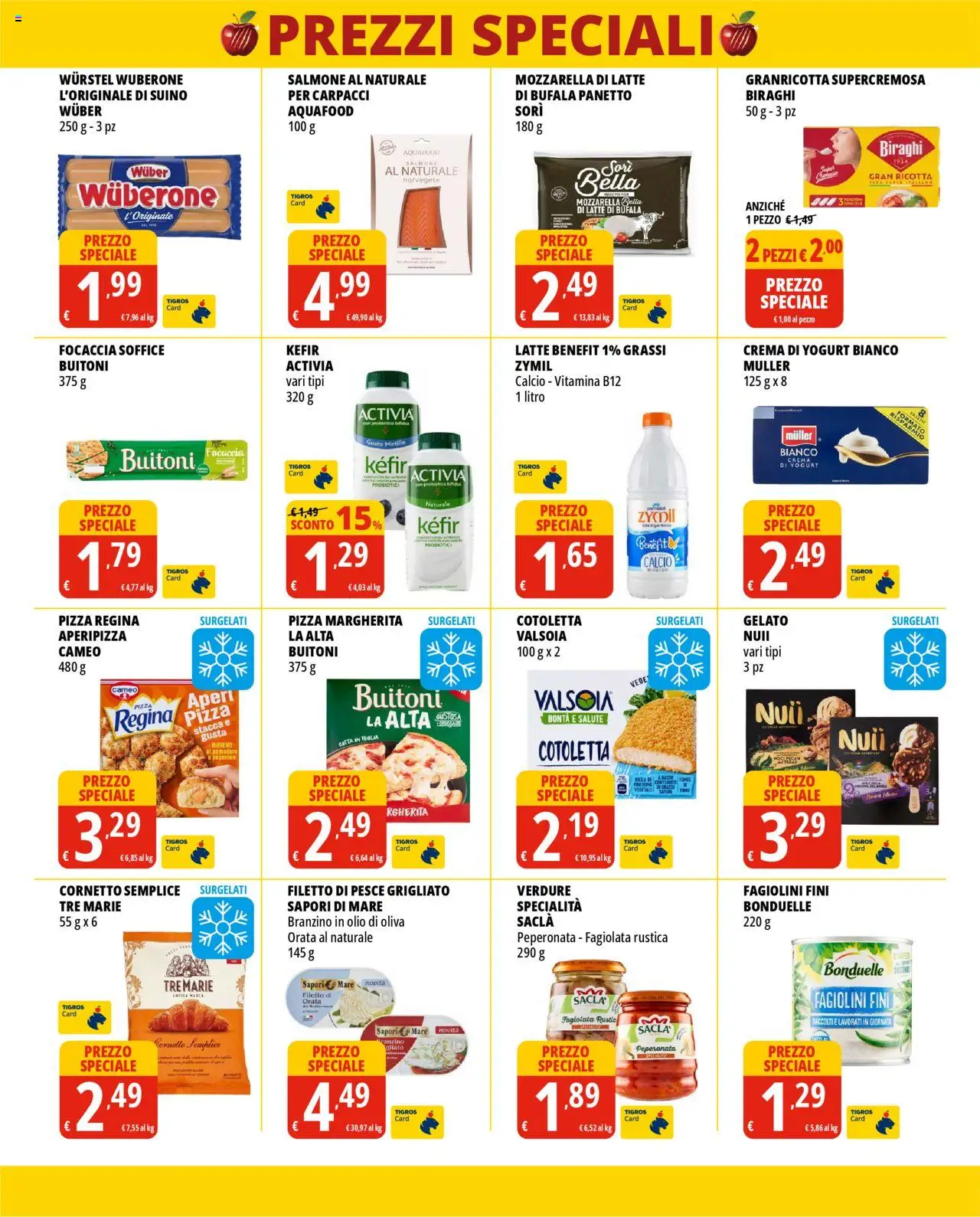 Volantino Tigros del 17.09.2025 | Pagina: 2 | Prodotti: Yogurt, Gelato, Orata, Latte