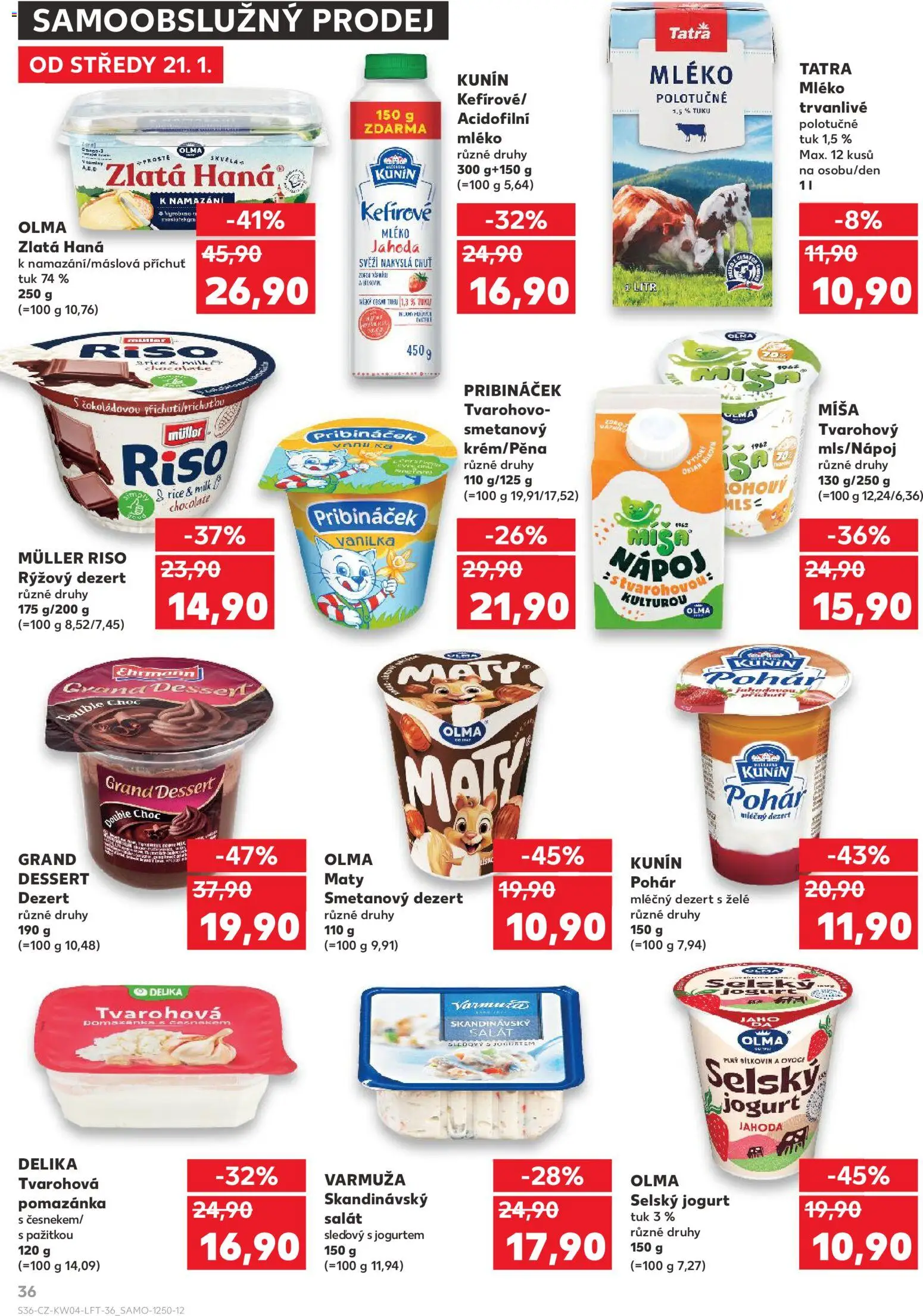 Kaufland leták - Plzeň od 21.01.2026 | Strana: 36 | Produkty: Ovoce, Mléko, Polotučné mléko, Pohár