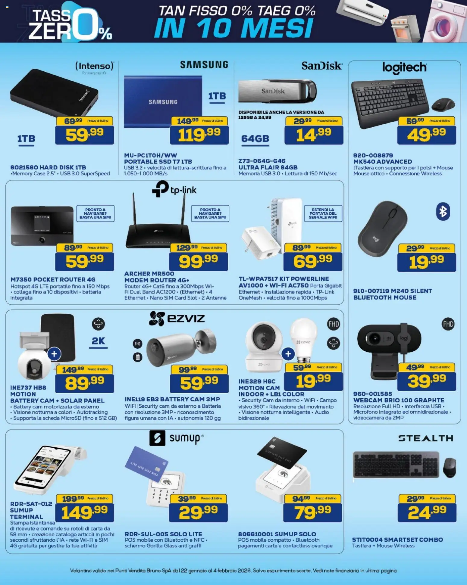Volantino BRUNO del 22.01.2026 | Pagina: 12 | Prodotti: Mobile, Audio, Videocamera, Batteria