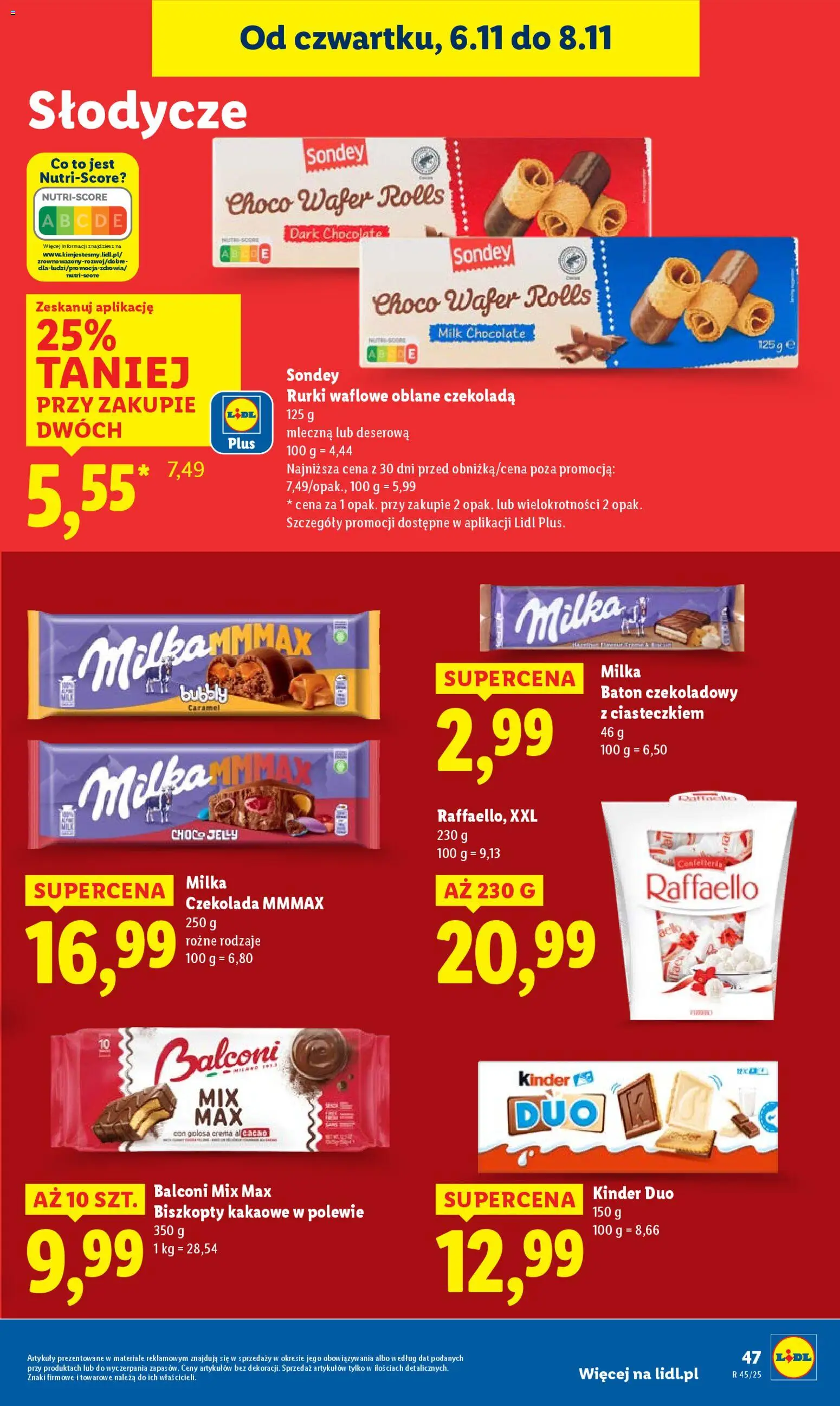 Lidl Gazetka od 06.11.2025 | Strona: 51 | Produkty: Słodycze, Baton, Czekolada, Rurki waflowe