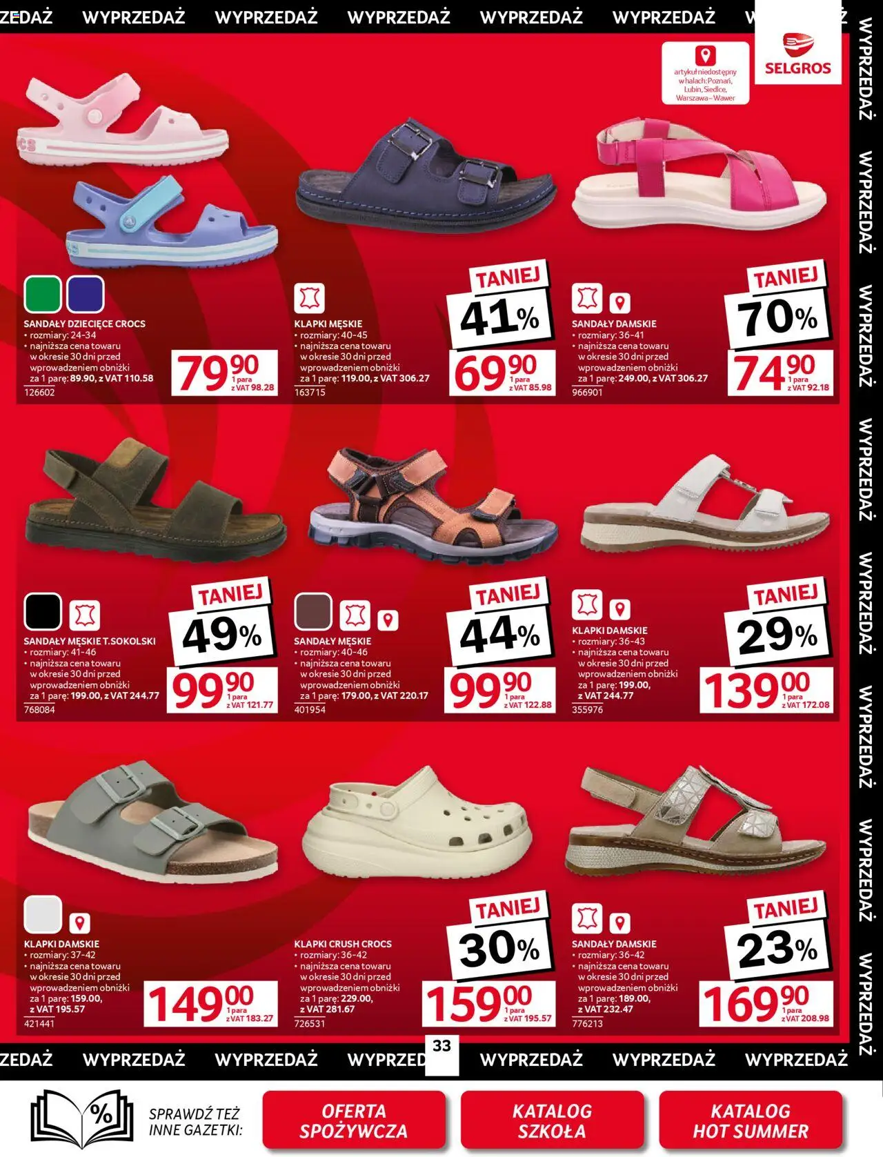 Selgros cash&carry Gazetka - Oferta przemysłowa od 14.08.2025 | Strona: 35 | Produkty: Sandały, Klapki, Klapki damskie