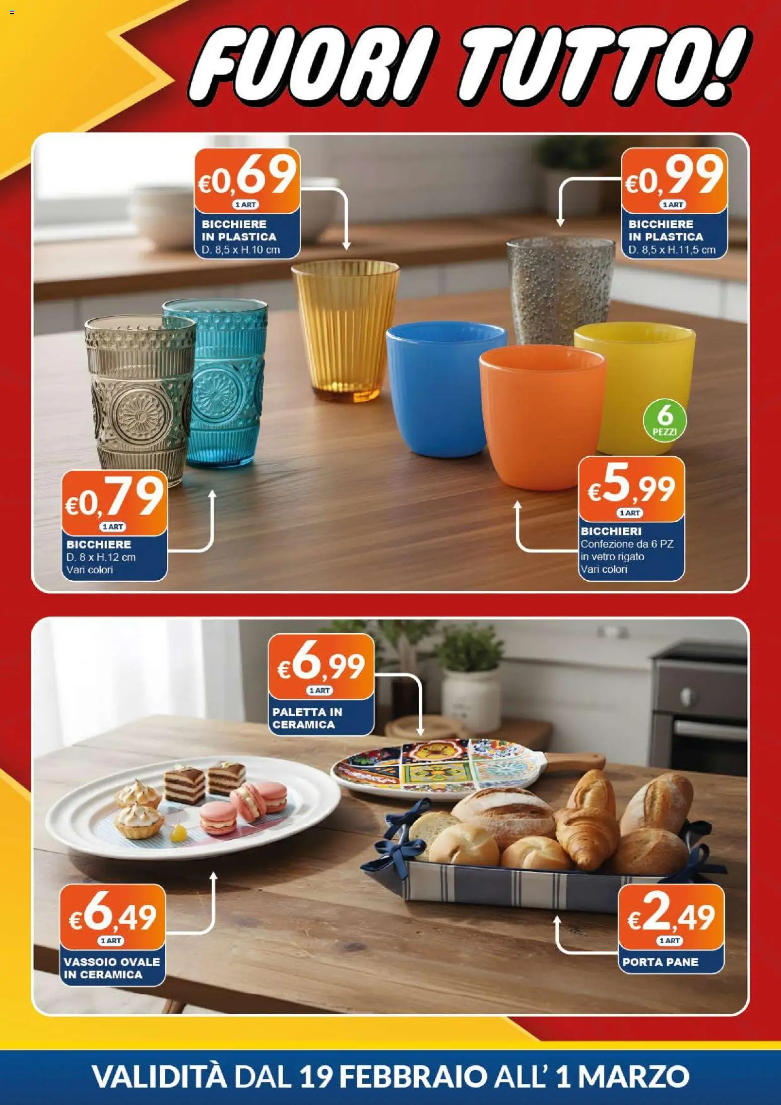 Volantino Mister Risparmio del 19.02.2026 | Pagina: 4 | Prodotti: Paletta, Pane, Vassoio