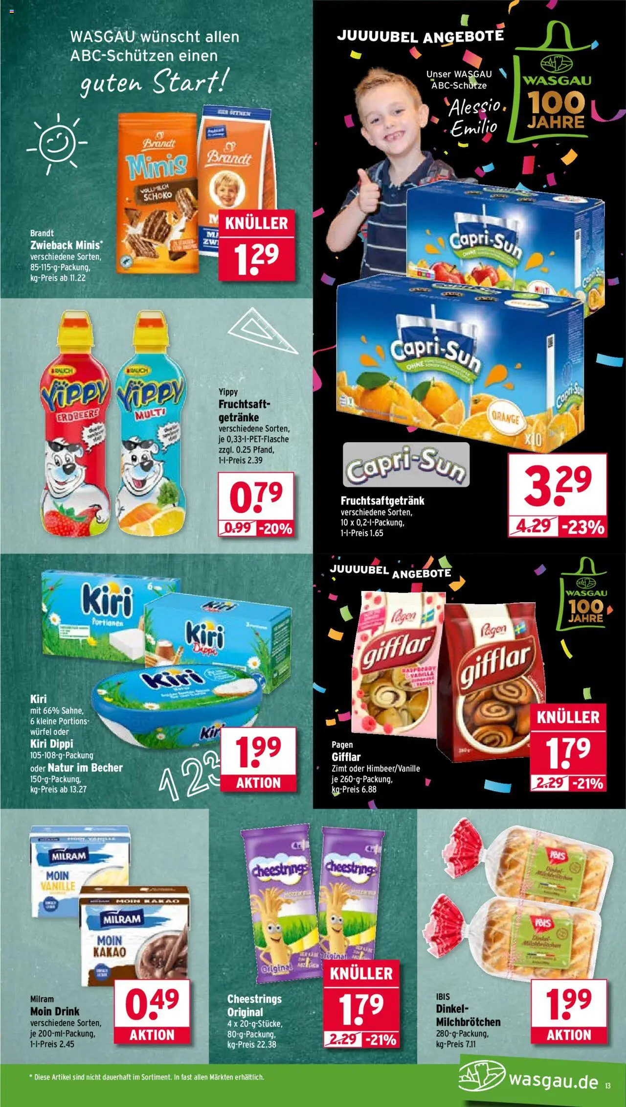 Wasgau Prospekt 	 - gültig ab dem 11.08.2025 | Seite: 13 | Produkte: Milram, Fruchtsaft