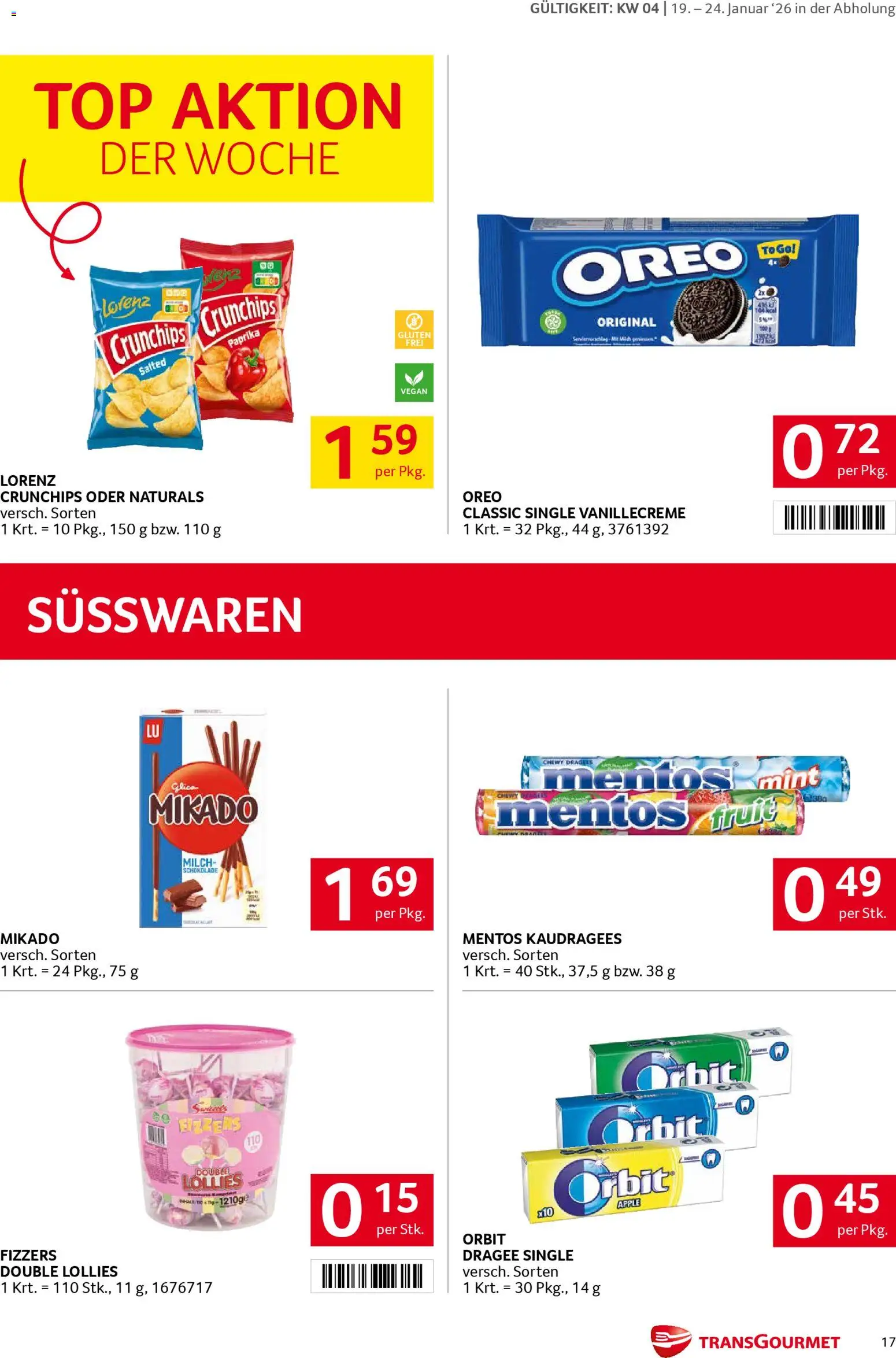 Transgourmet Flugblatt gültig ab 19.01.2026 | Seite: 17 | Produkte: Apple, Milch, Schokolade