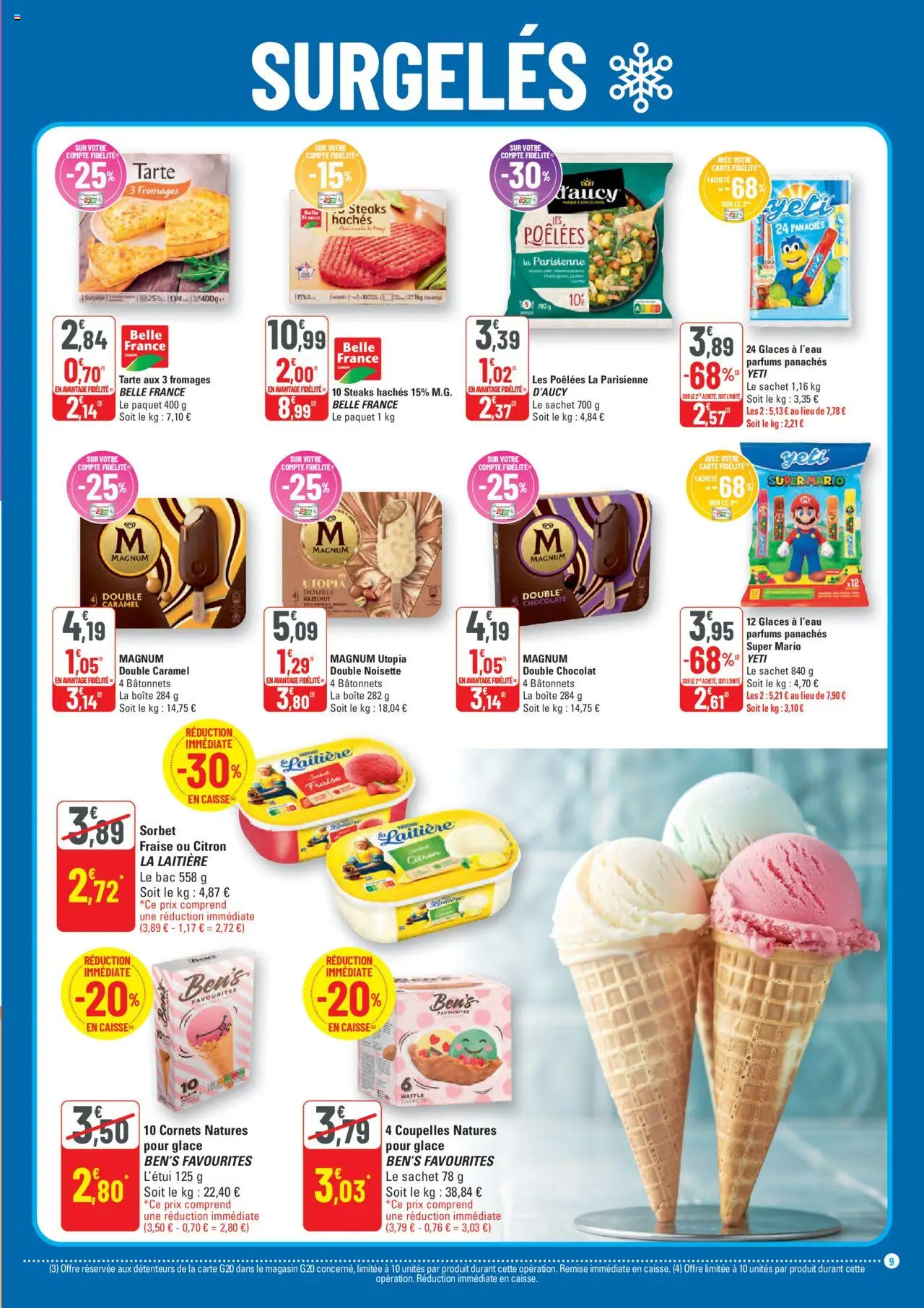  | Page: 9 | Produits: Glaces, Citron, Noisette, Chocolat