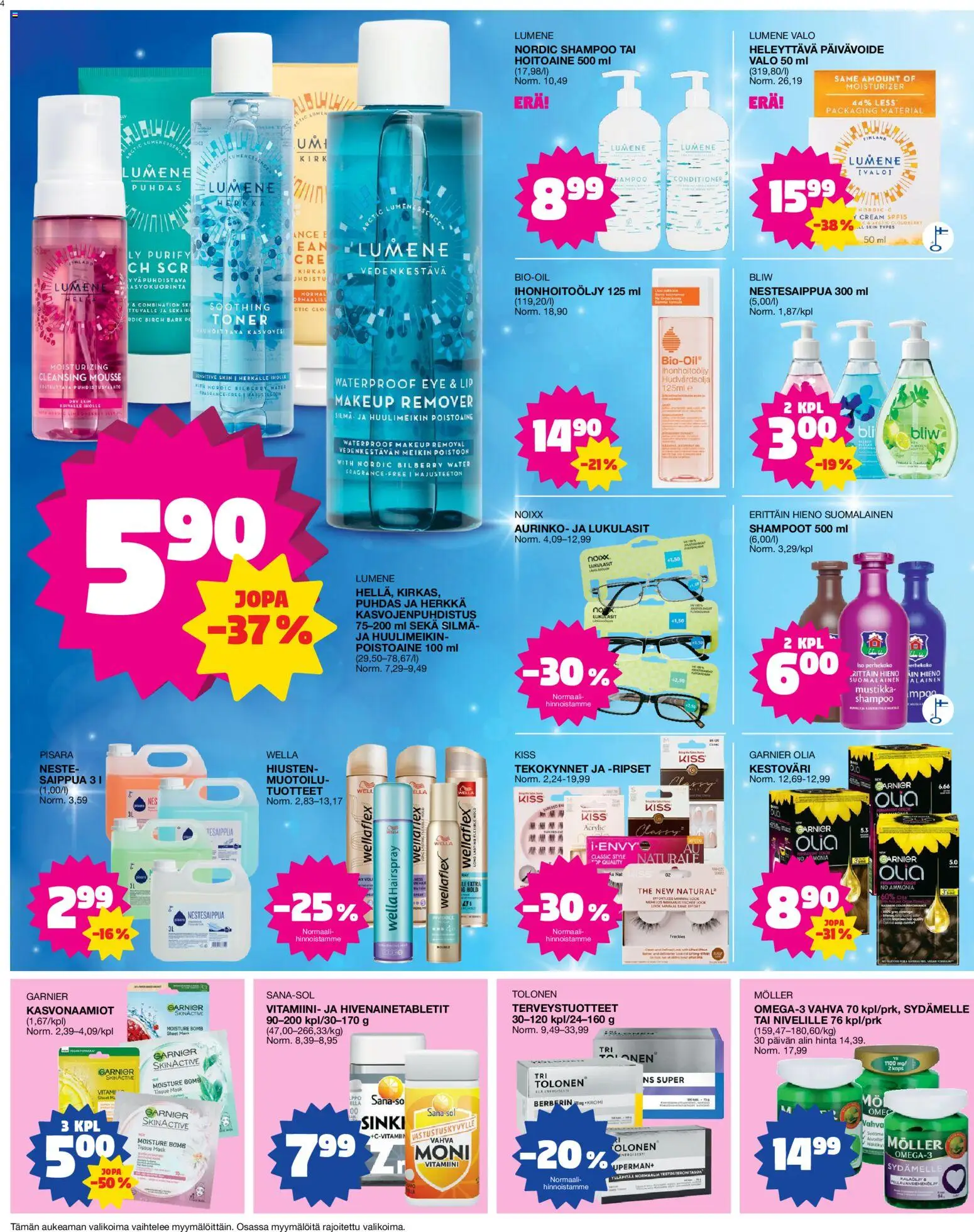 Tokmanni tarjoukset – voimassa 26.01.2026 alkaen | Sivu: 4 | Tuotteet: Shampoo, Hoitoaine, Mousse, Mustikka